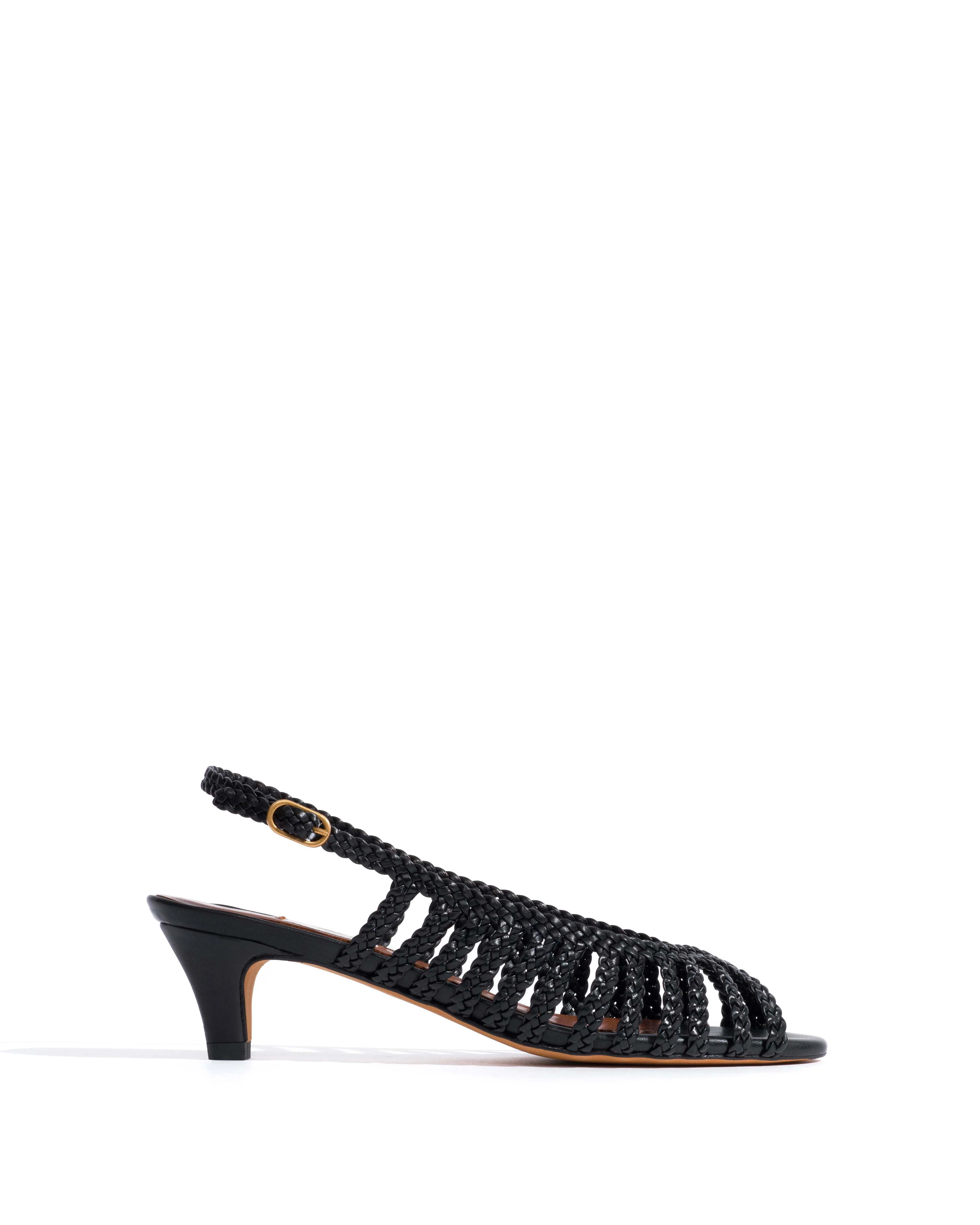 Carminho 40 hand-braided Hand-braided leather Black