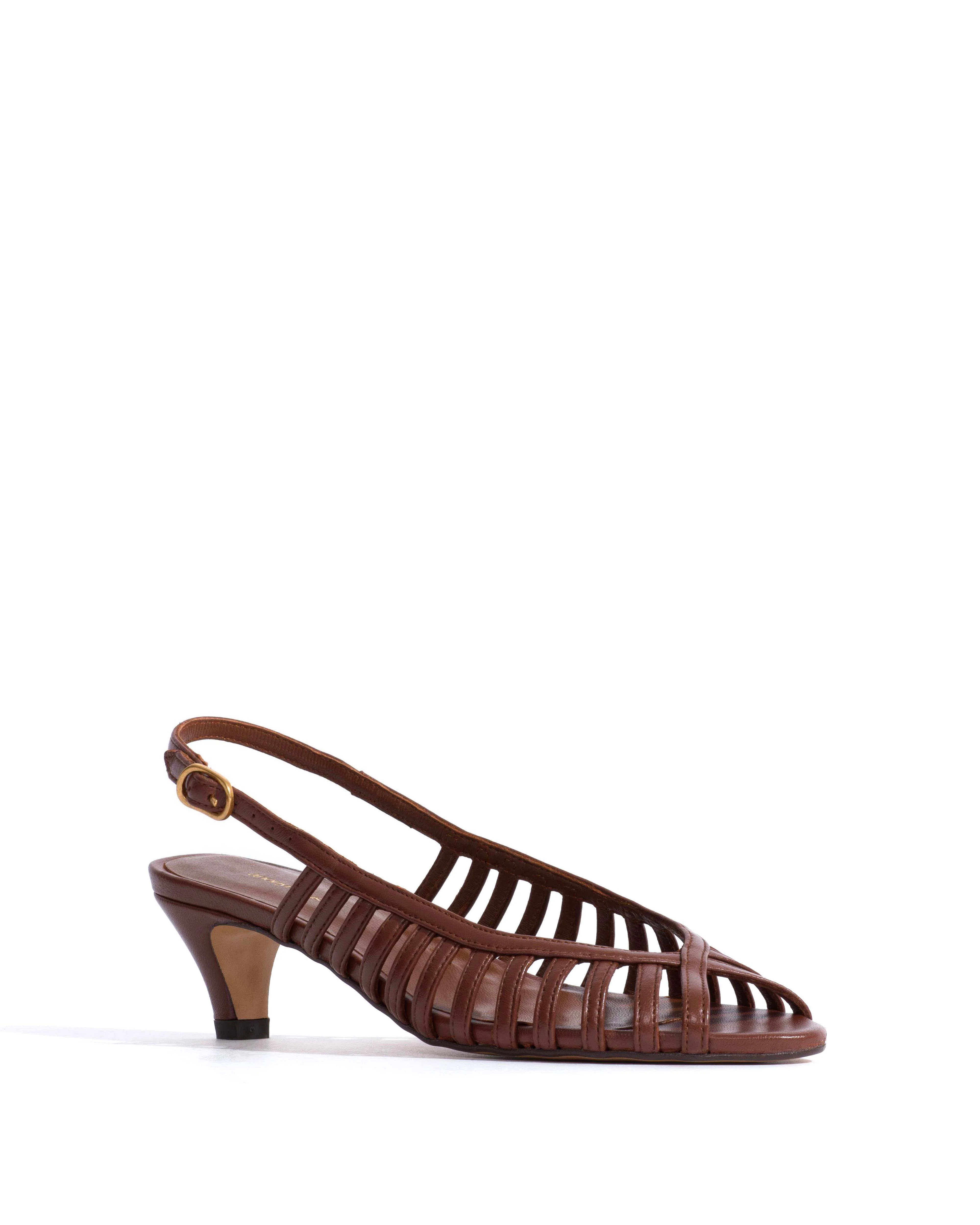 Carminho 40 stiletto Shiny lamb Chocolate - Image 2