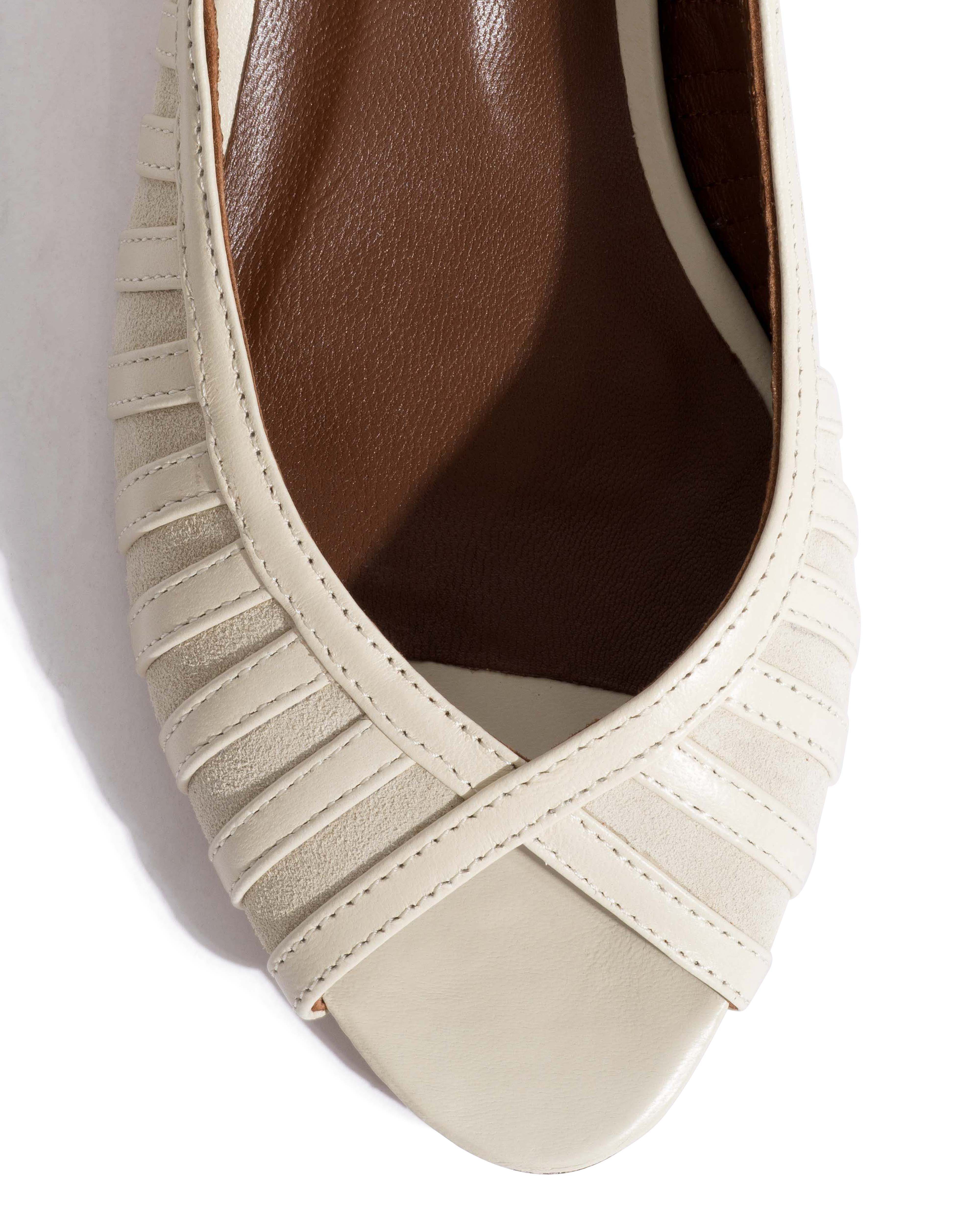 Carminho 40 suede Shiny lamb & suede leather White sand - Image 5