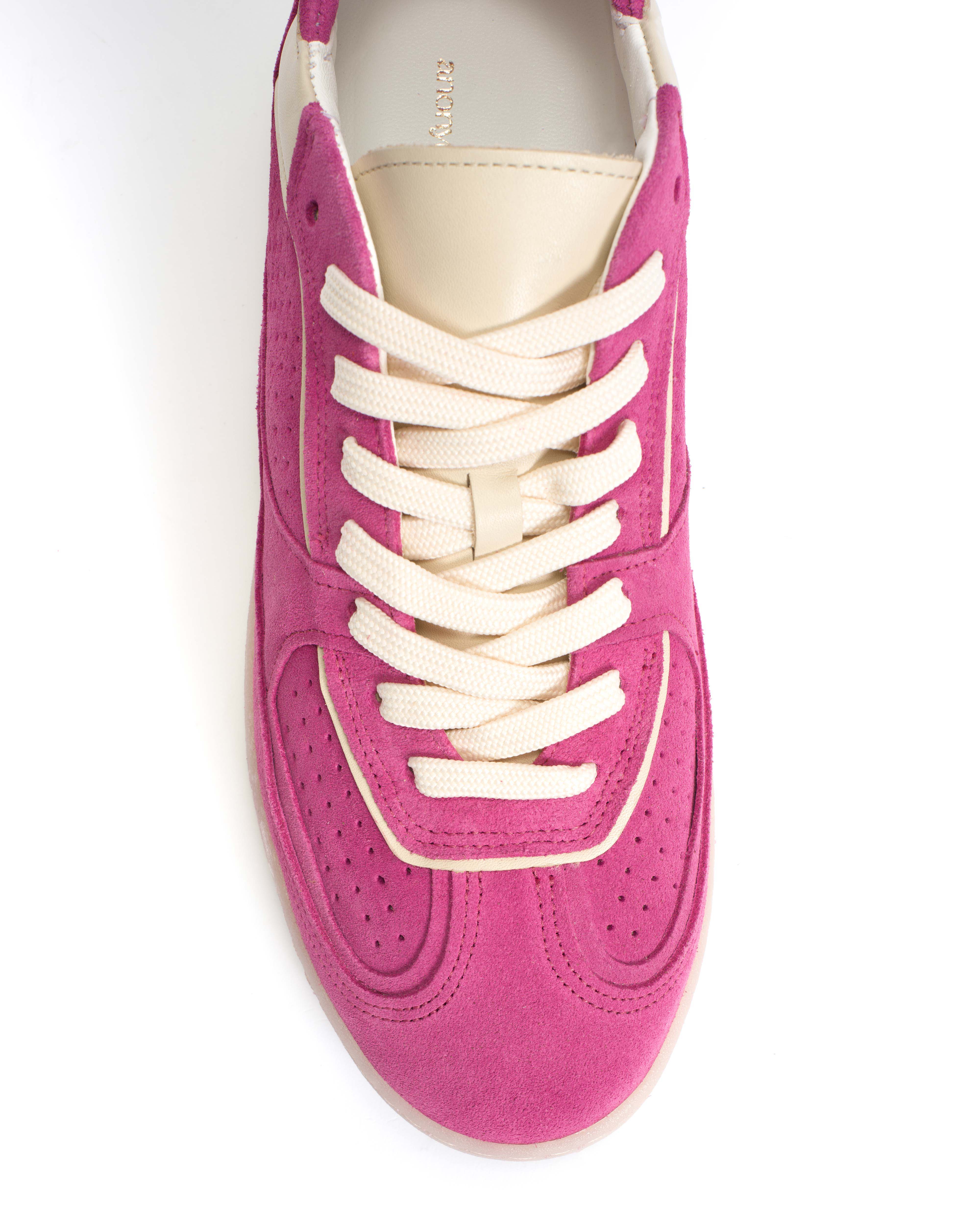 Dabbie Calf suede & sleek leather Raspberry sorbet & white sand - Image 8