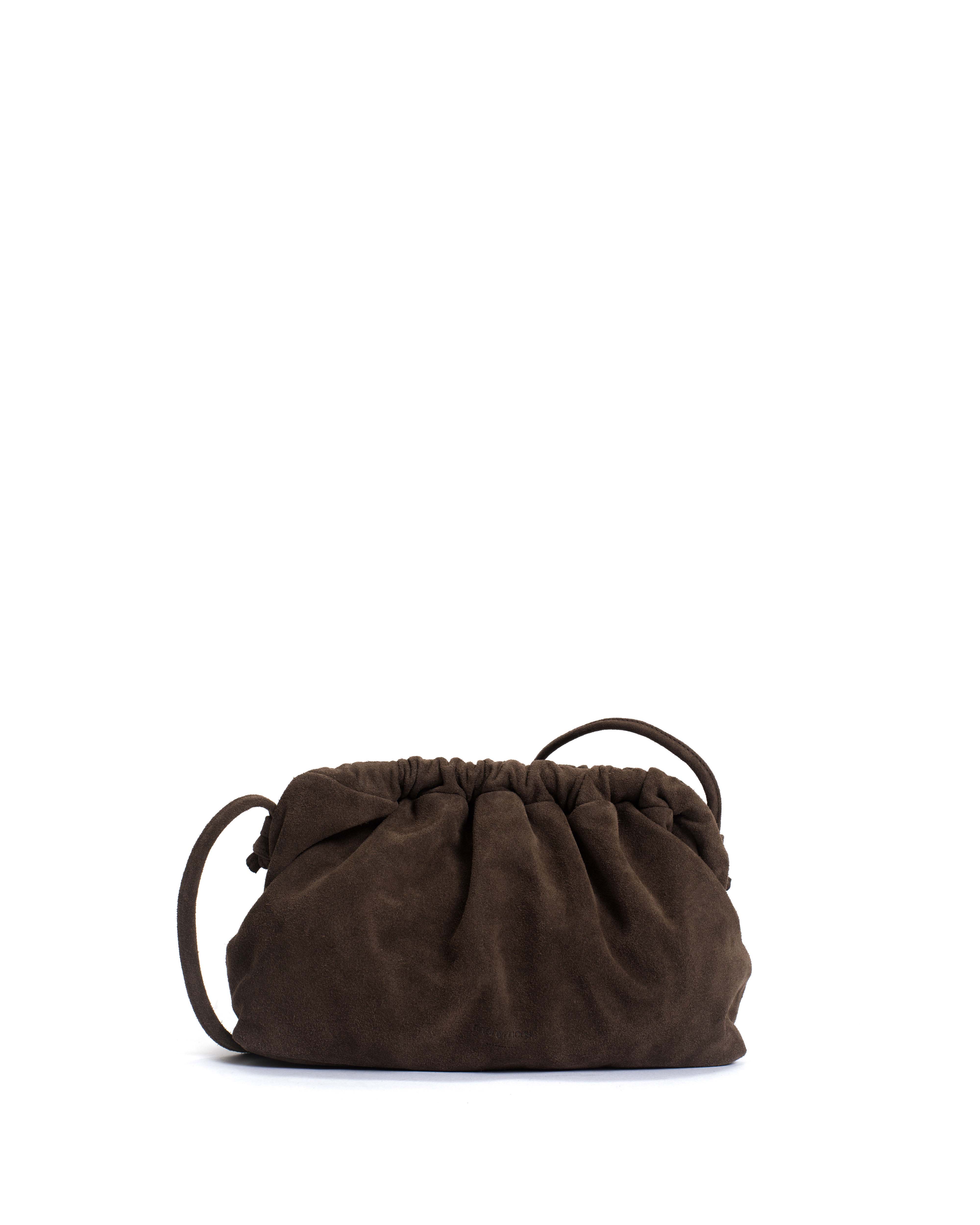 Hally classic cloud bag Calf suede Coffee brown