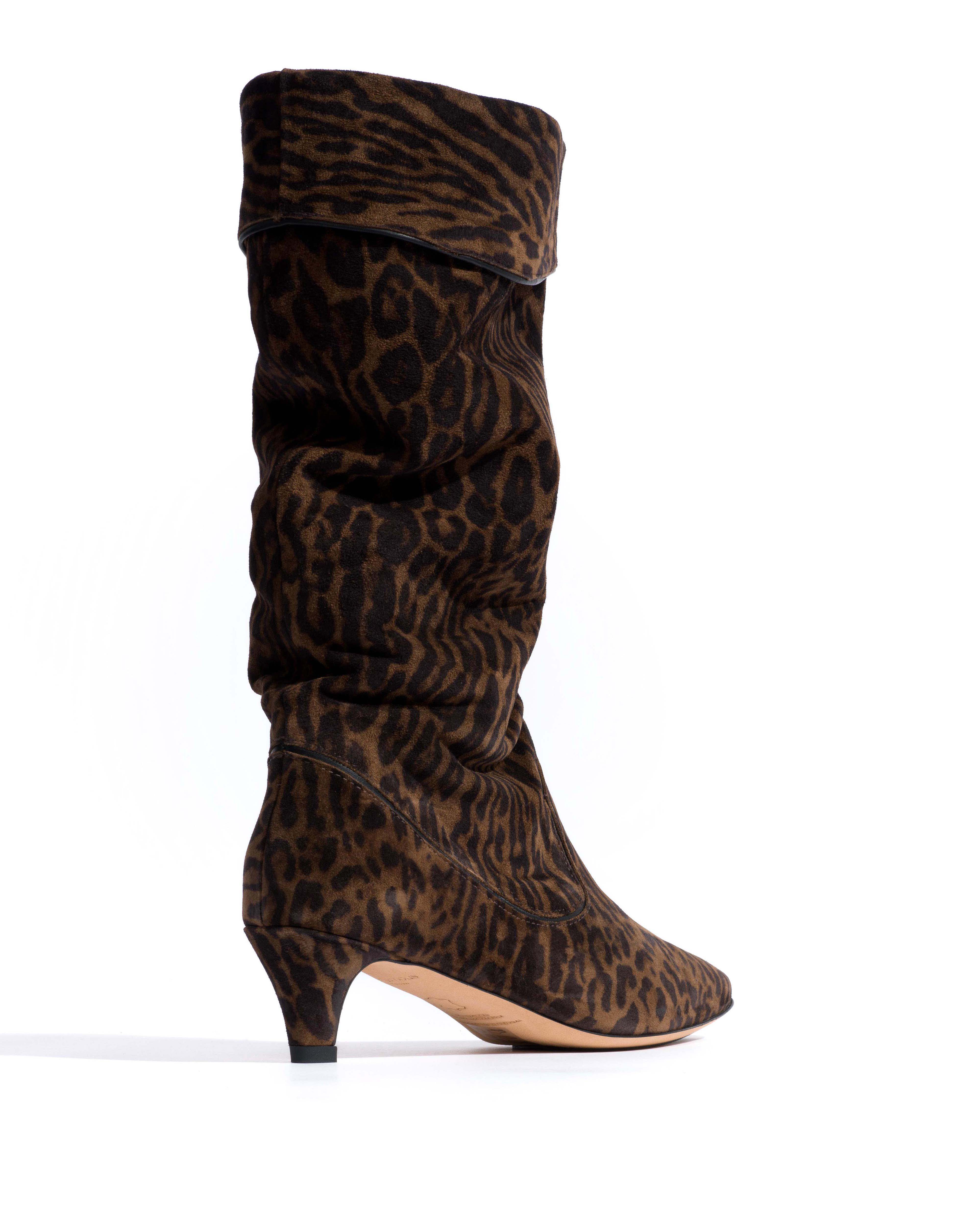 Hillerie 40 stiletto Calf suede print & sleek leather Jaguar & black - Image 4