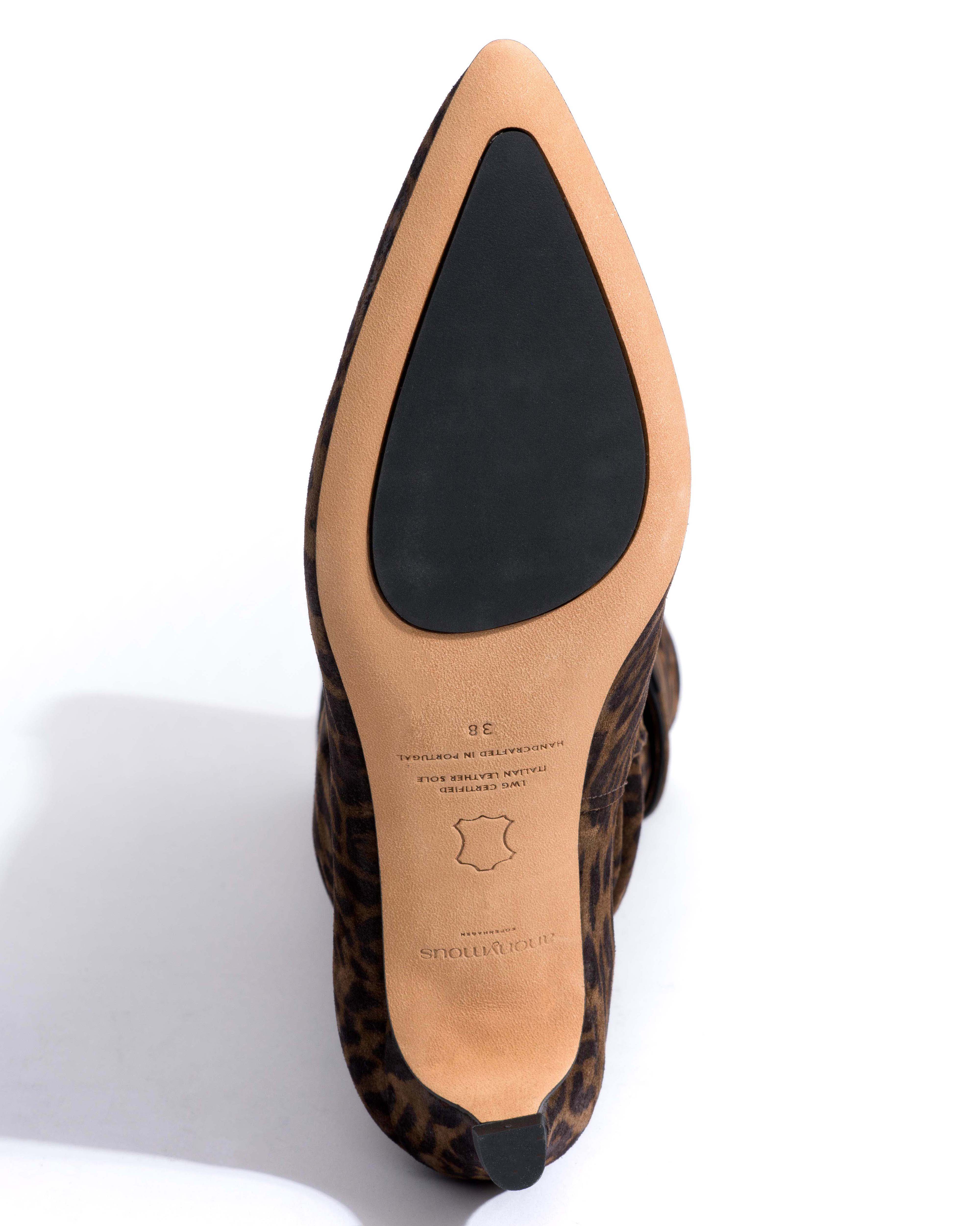 Hillerie 40 stiletto Calf suede print & sleek leather Jaguar & black - Image 7