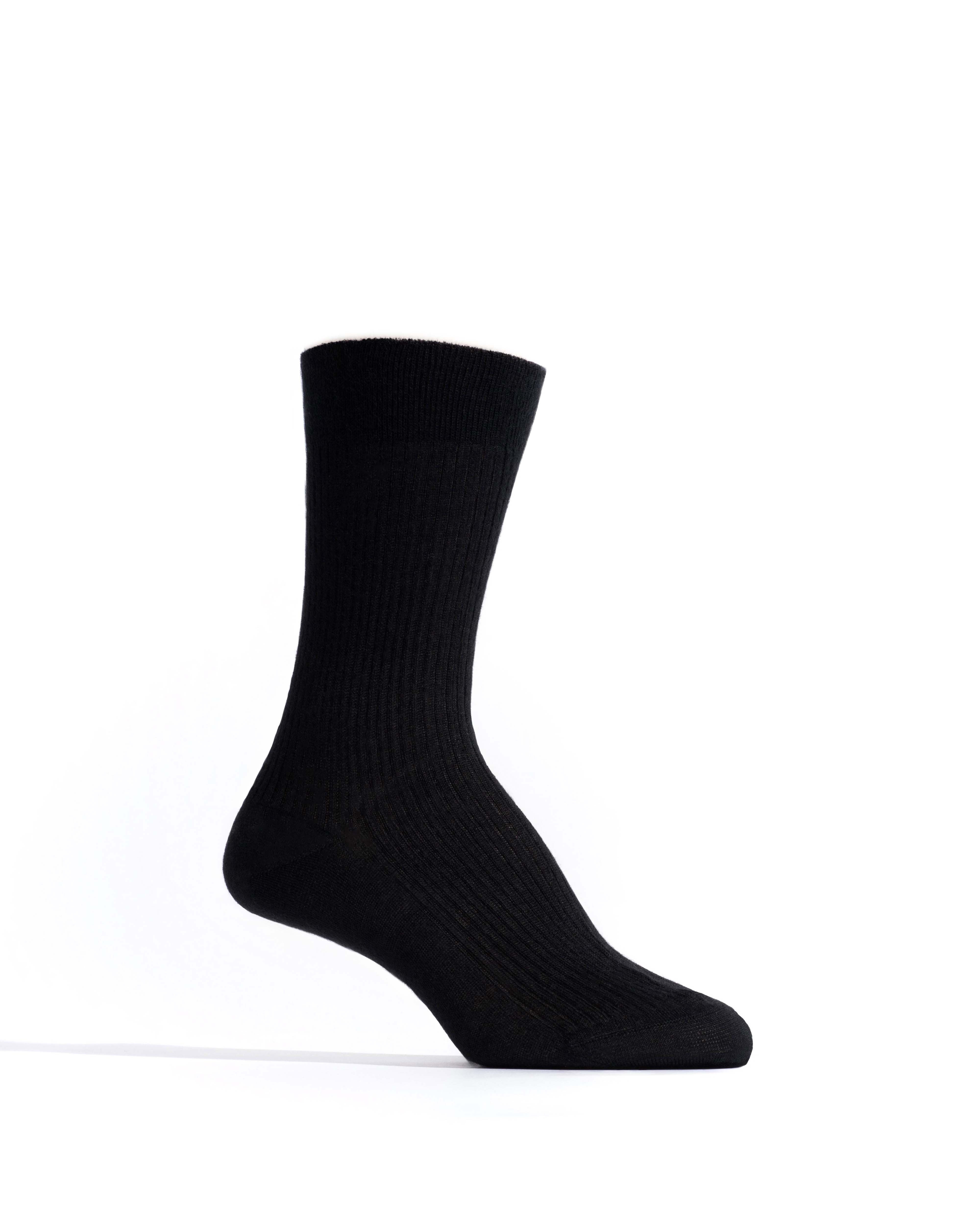 Ines silk cashmere socks 30% silk 70% cashmere Black - Image 2