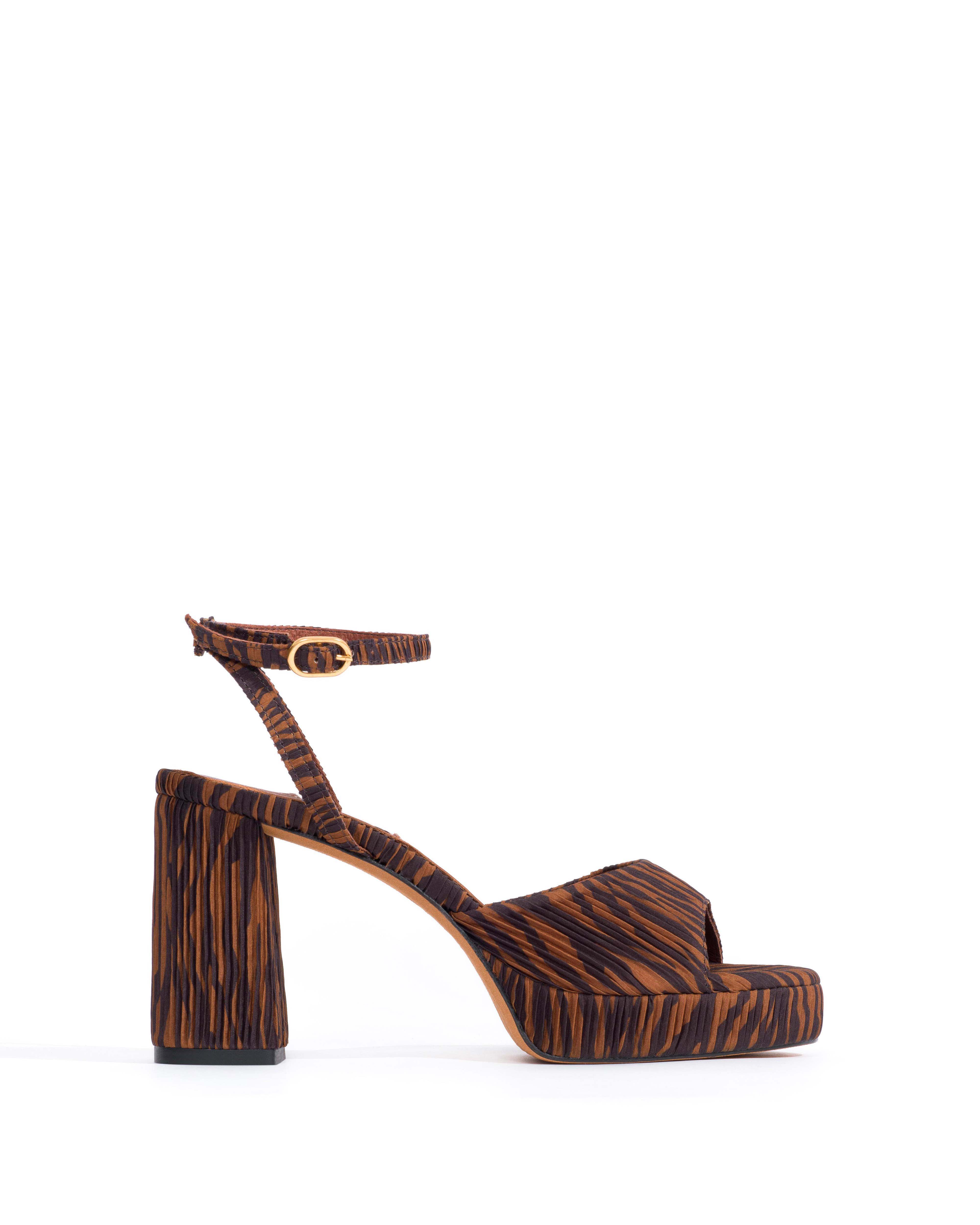 Jolie 85 platform Pleated zebra Chocolate shades