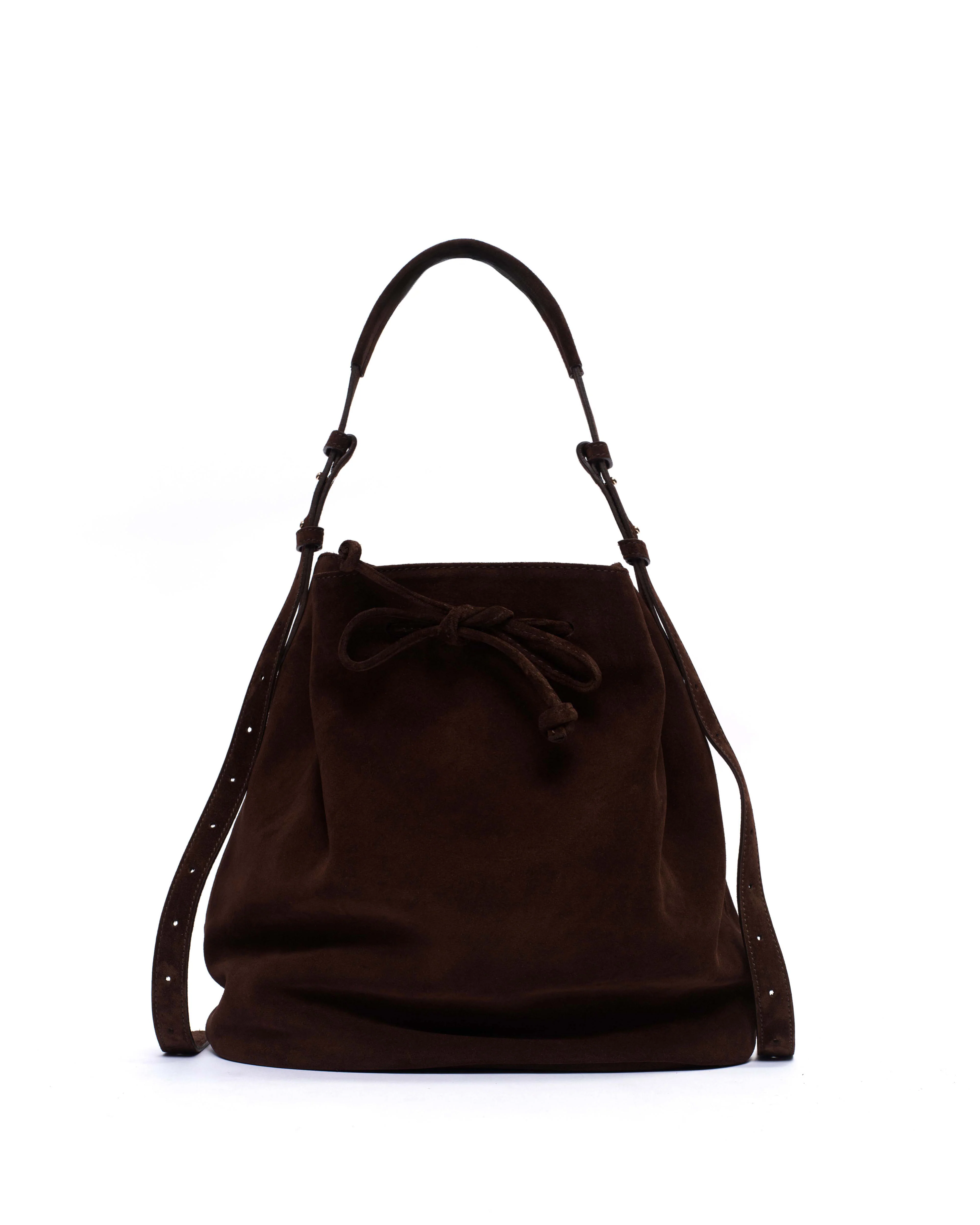 Kacey grand bucket bag Calf suede Chocolate