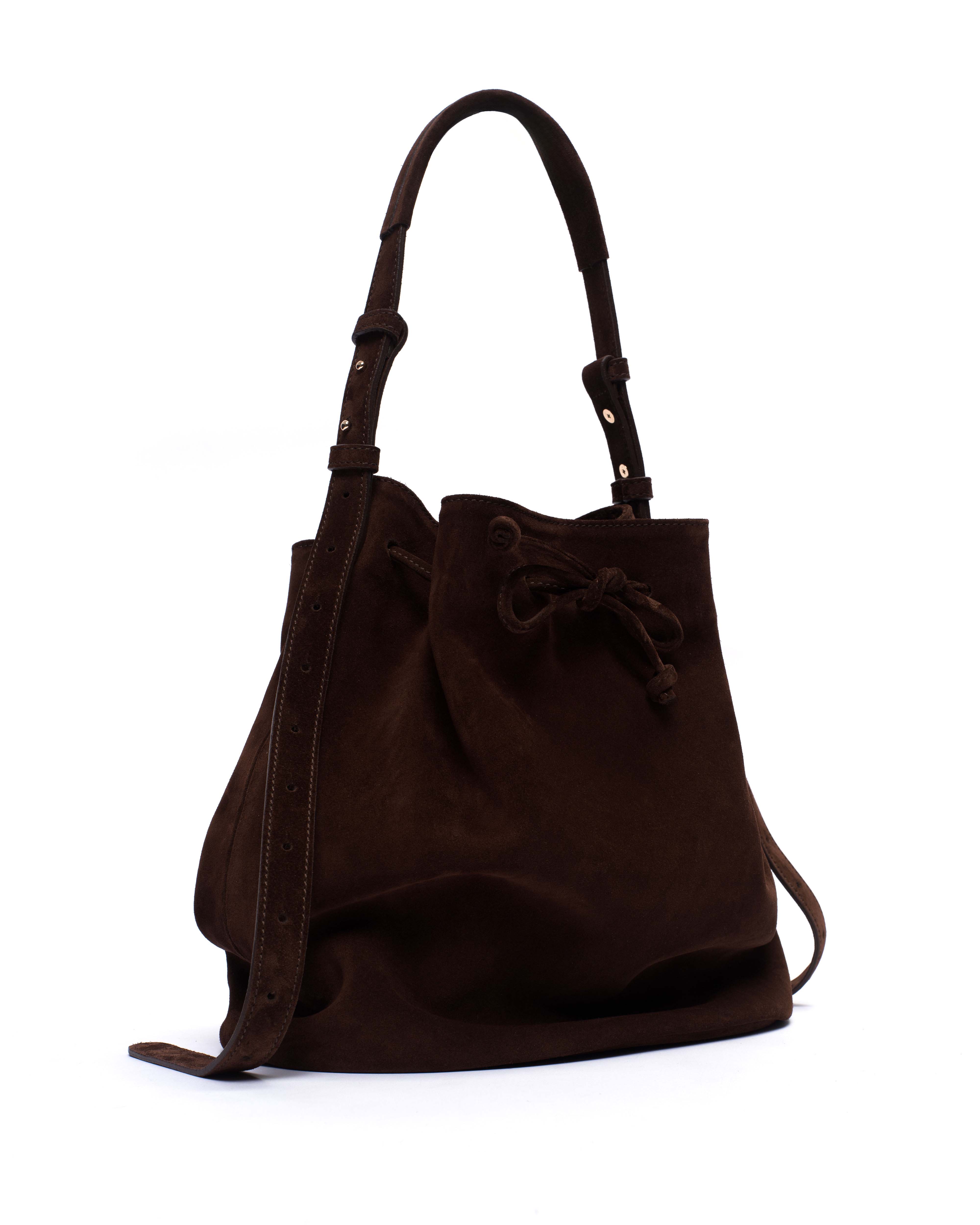 Kacey grand bucket bag Calf suede Chocolate - Image 2