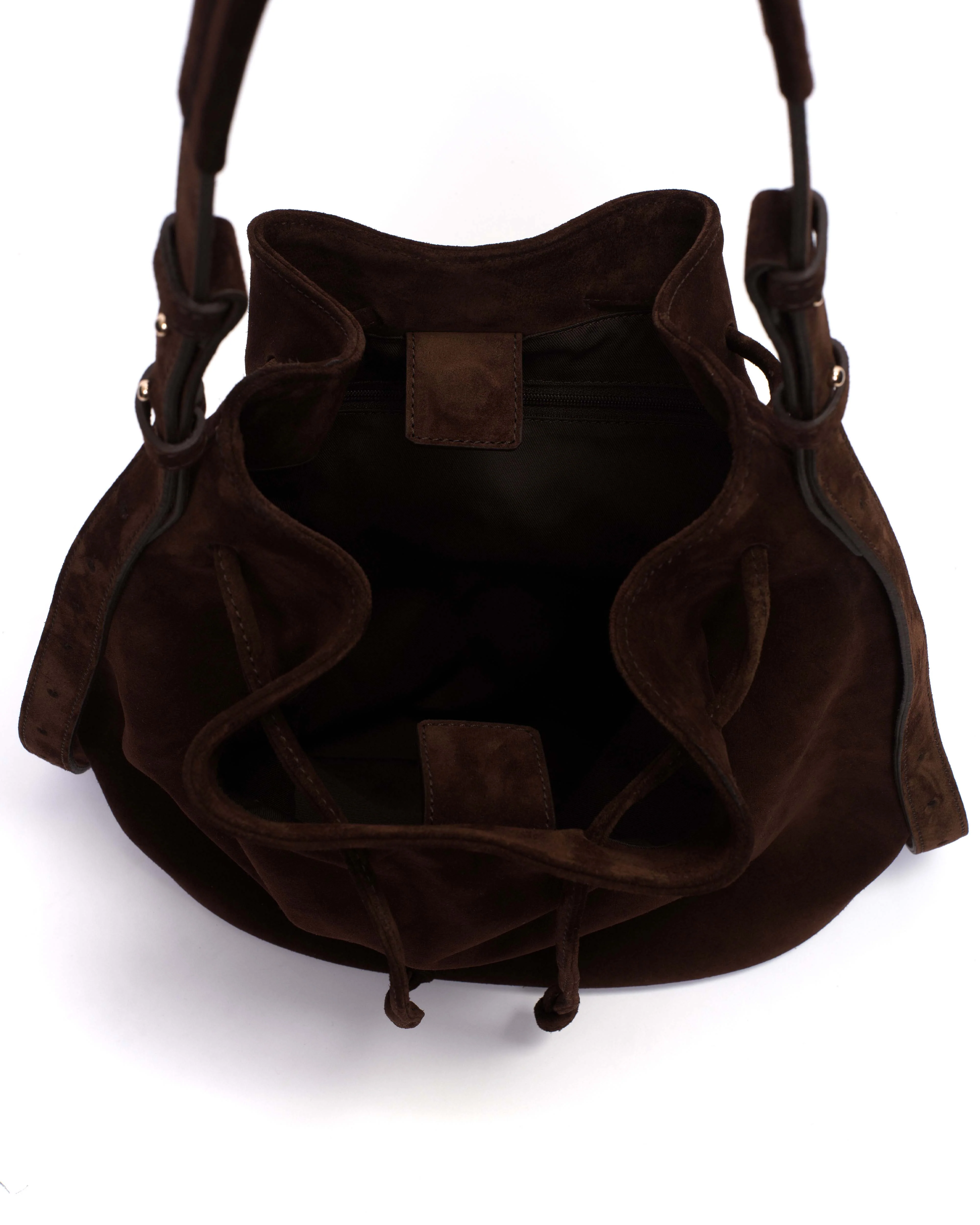 Kacey grand bucket bag Calf suede Chocolate - Image 3