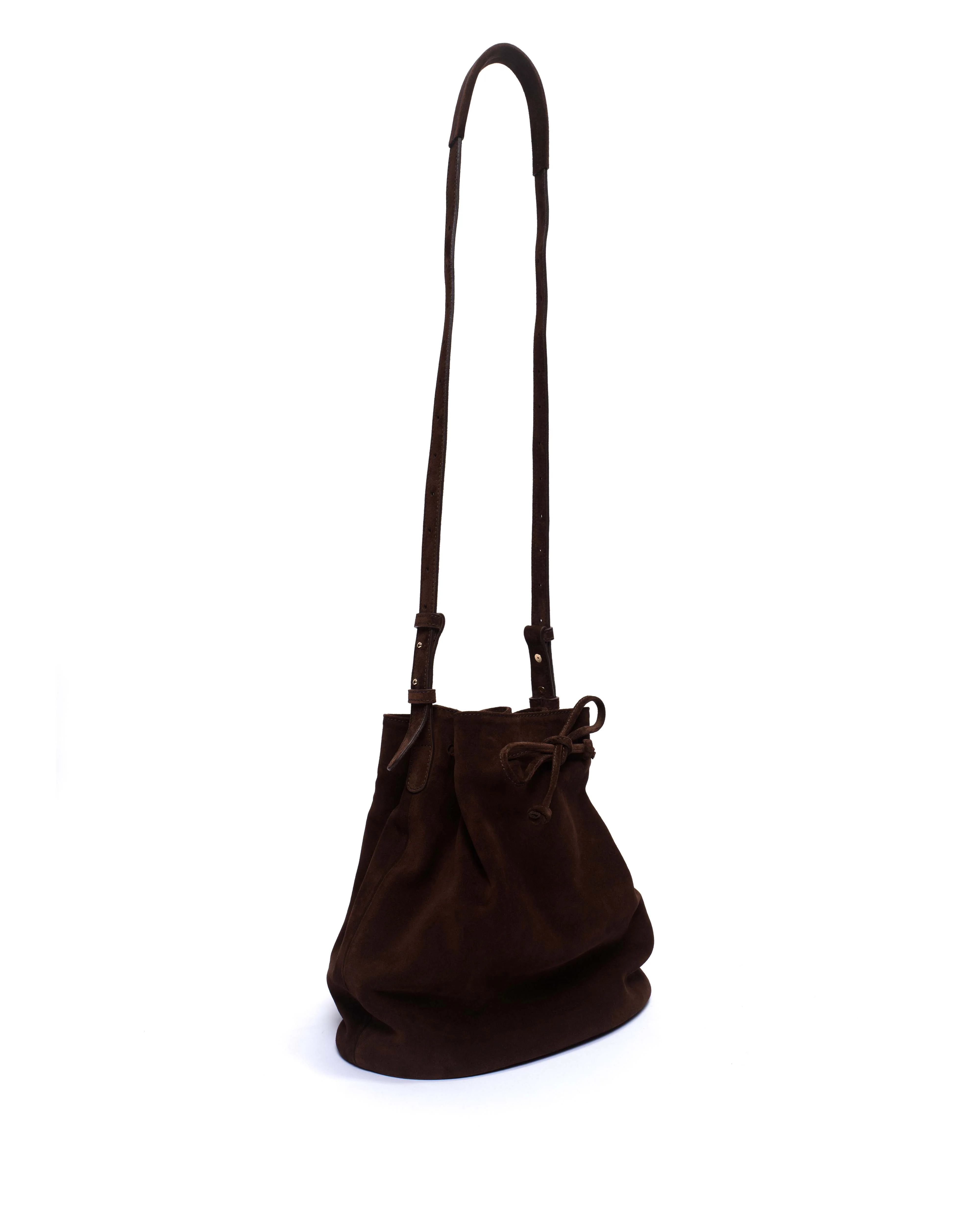 Kacey grand bucket bag Calf suede Chocolate - Image 4