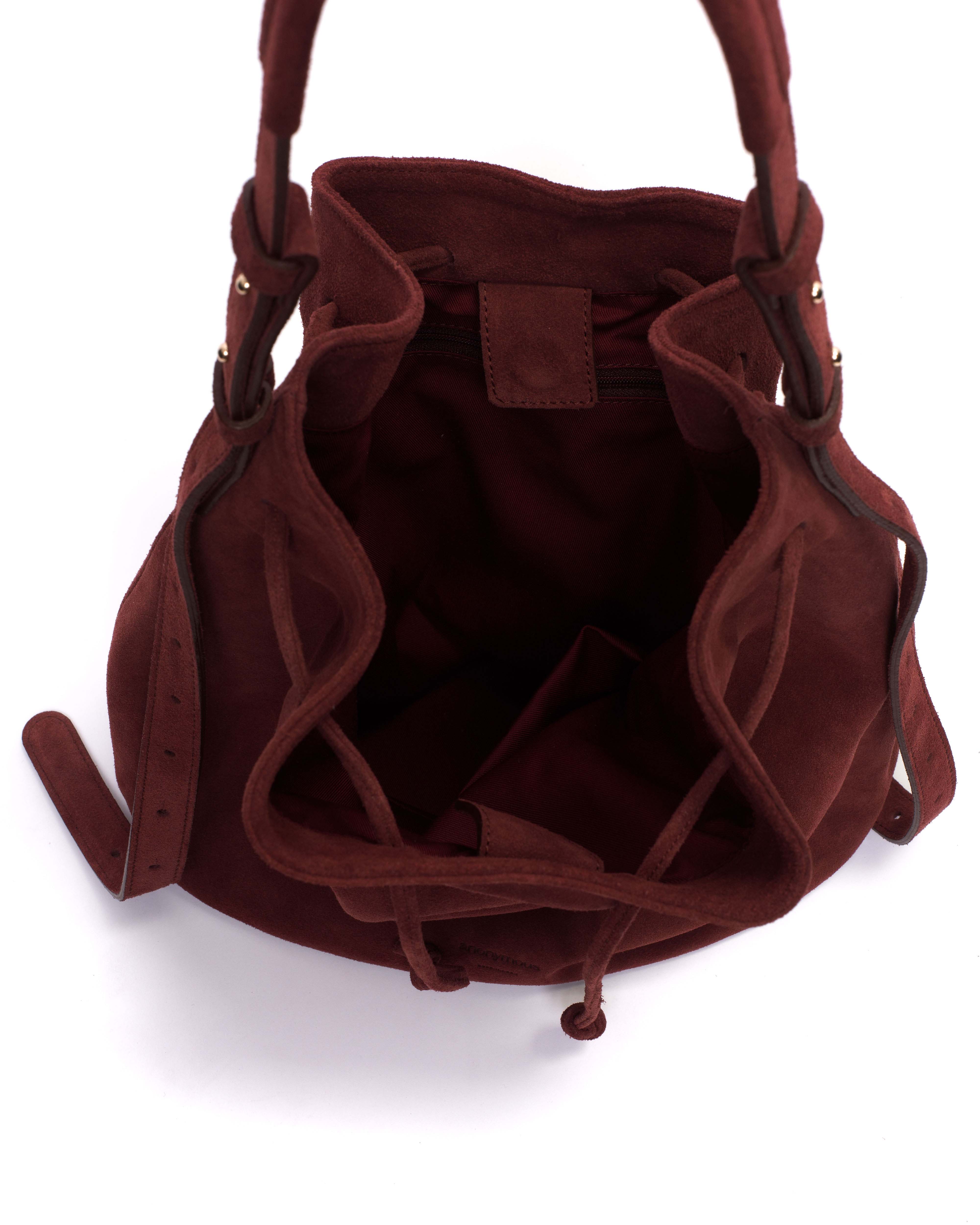 Kacey grand bucket bag Calf suede Pomegranate - Image 3