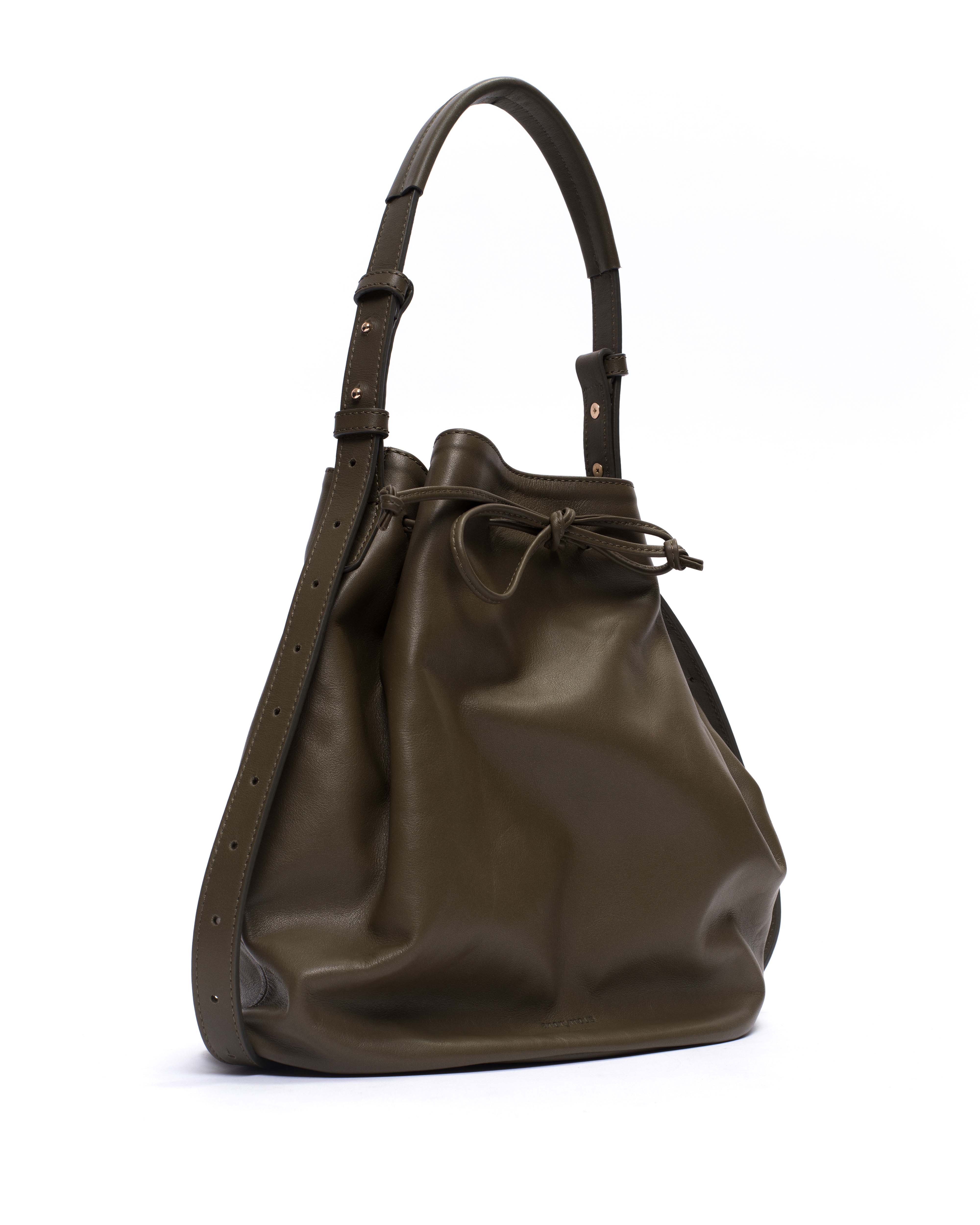 Kacey grand bucket bag Soft calf Olive green - Image 2