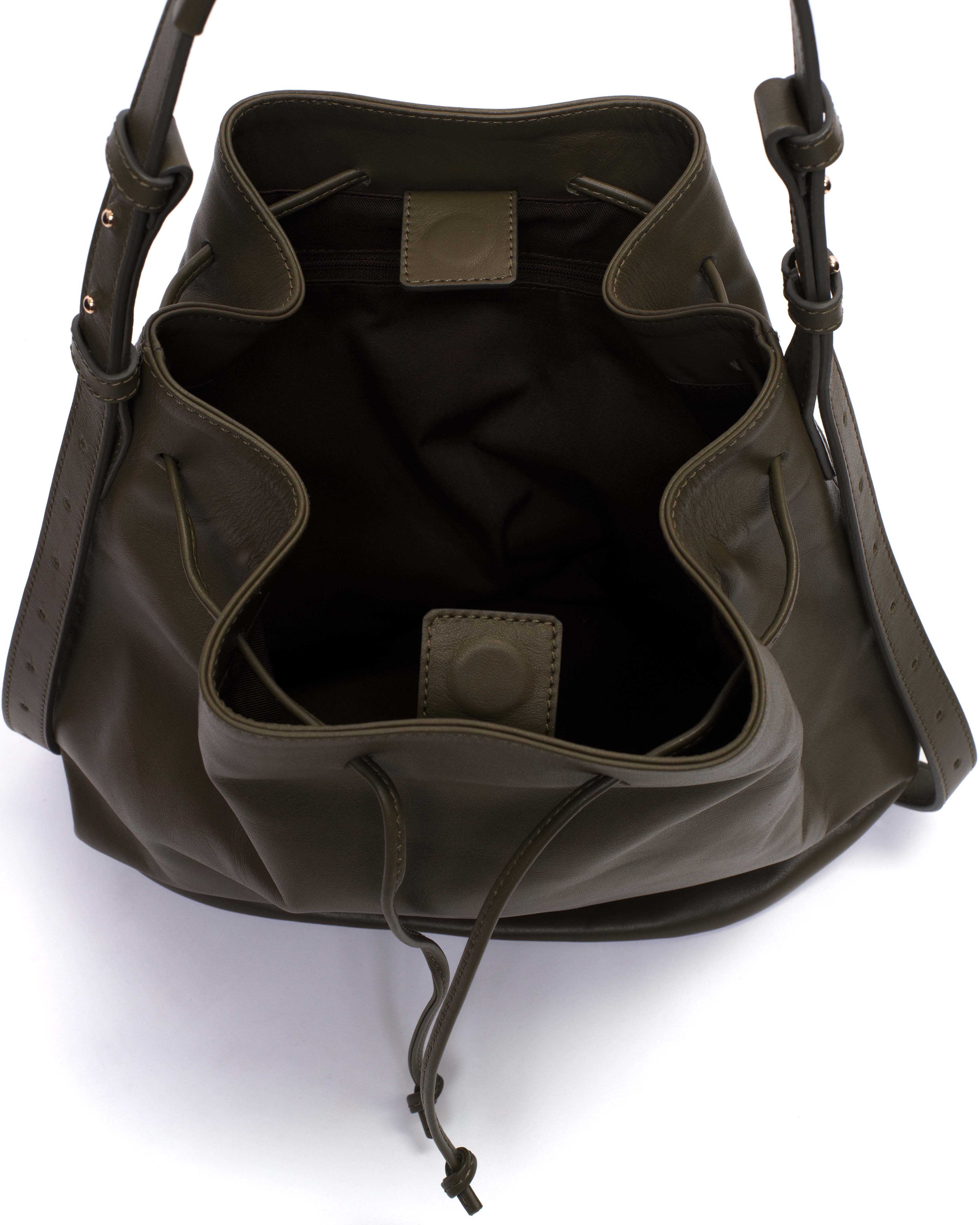 Kacey grand bucket bag Soft calf Olive green - Image 3