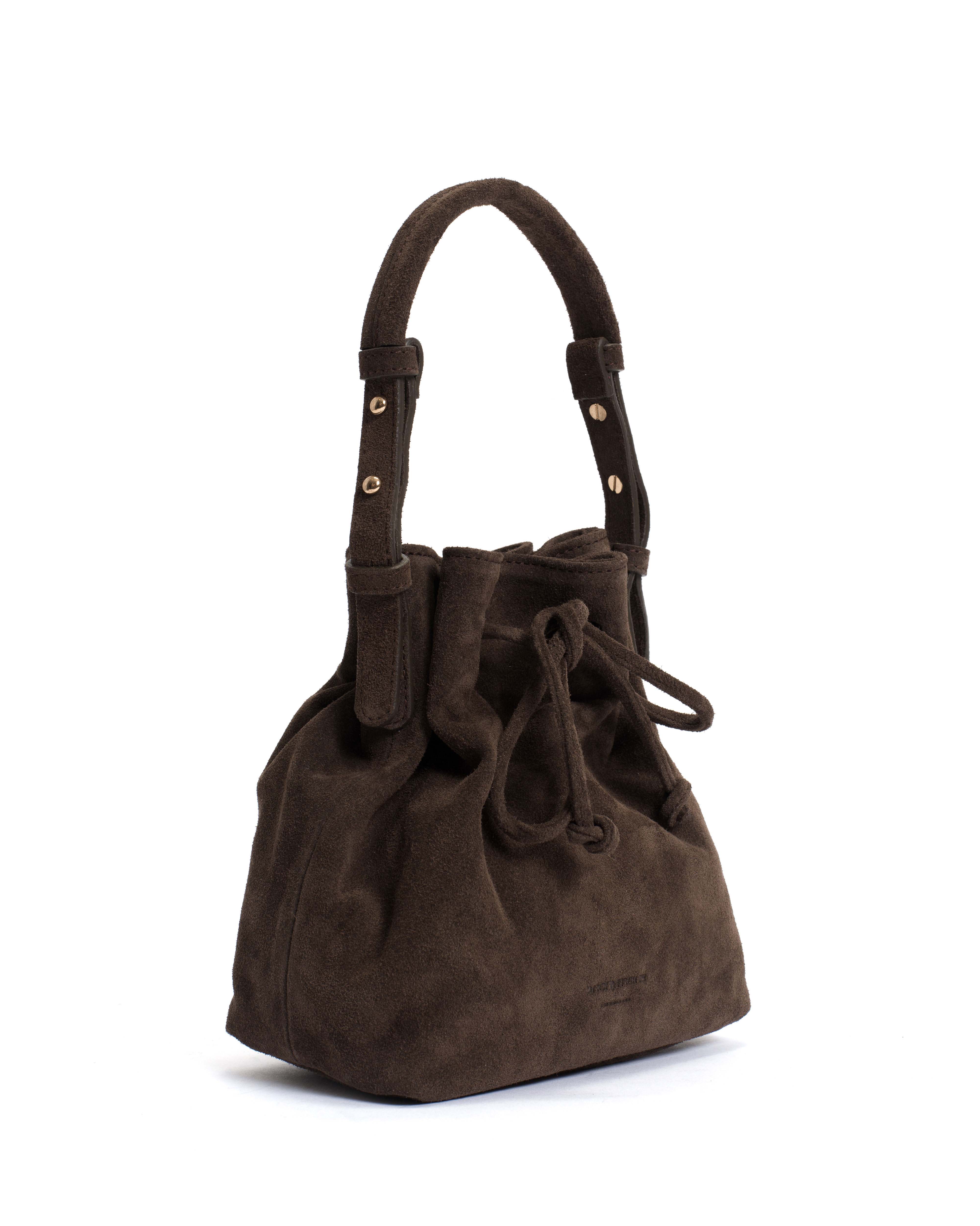 Kacey petite bucket bag Calf suede Coffee brown - Image 2
