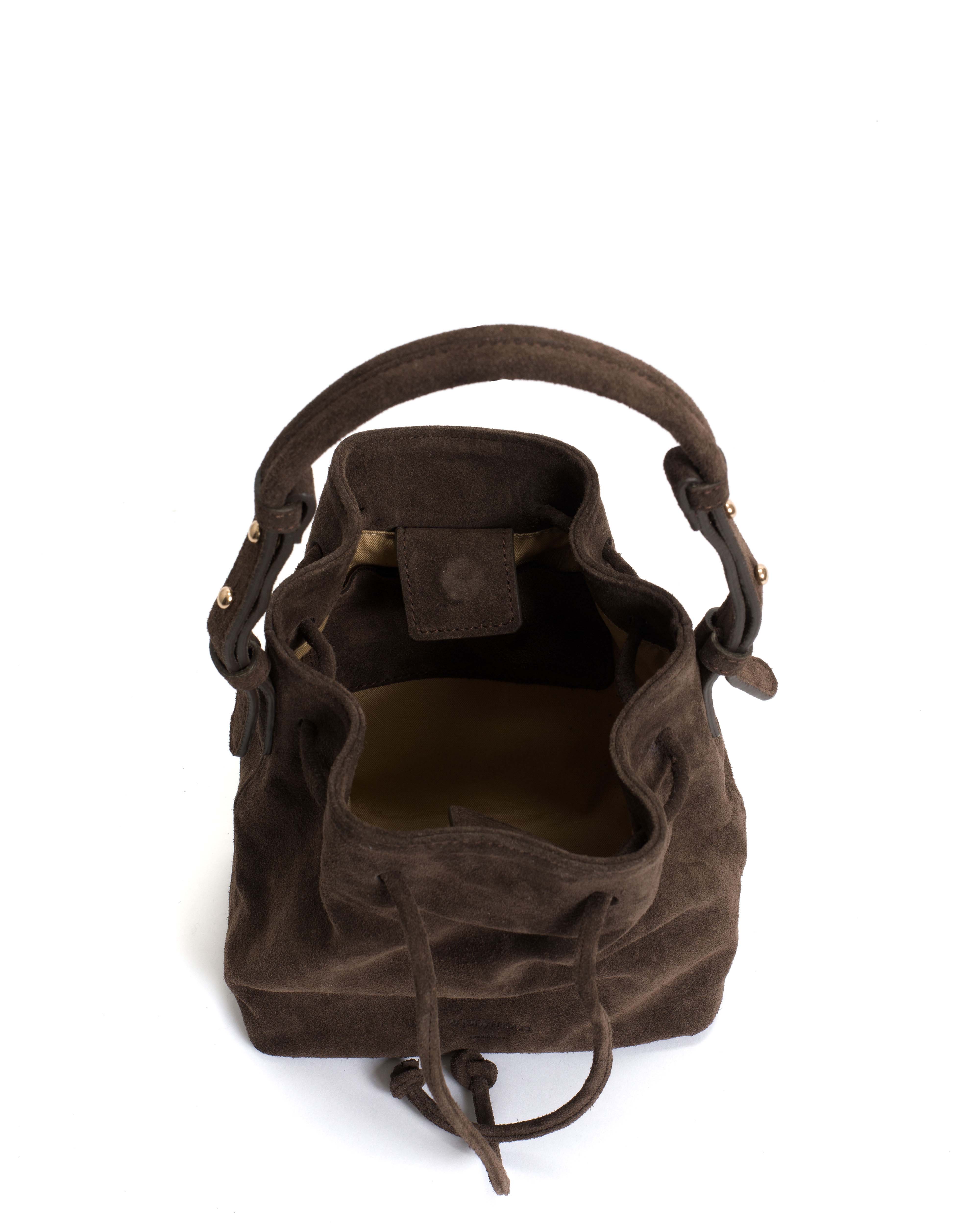 Kacey petite bucket bag Calf suede Coffee brown - Image 3