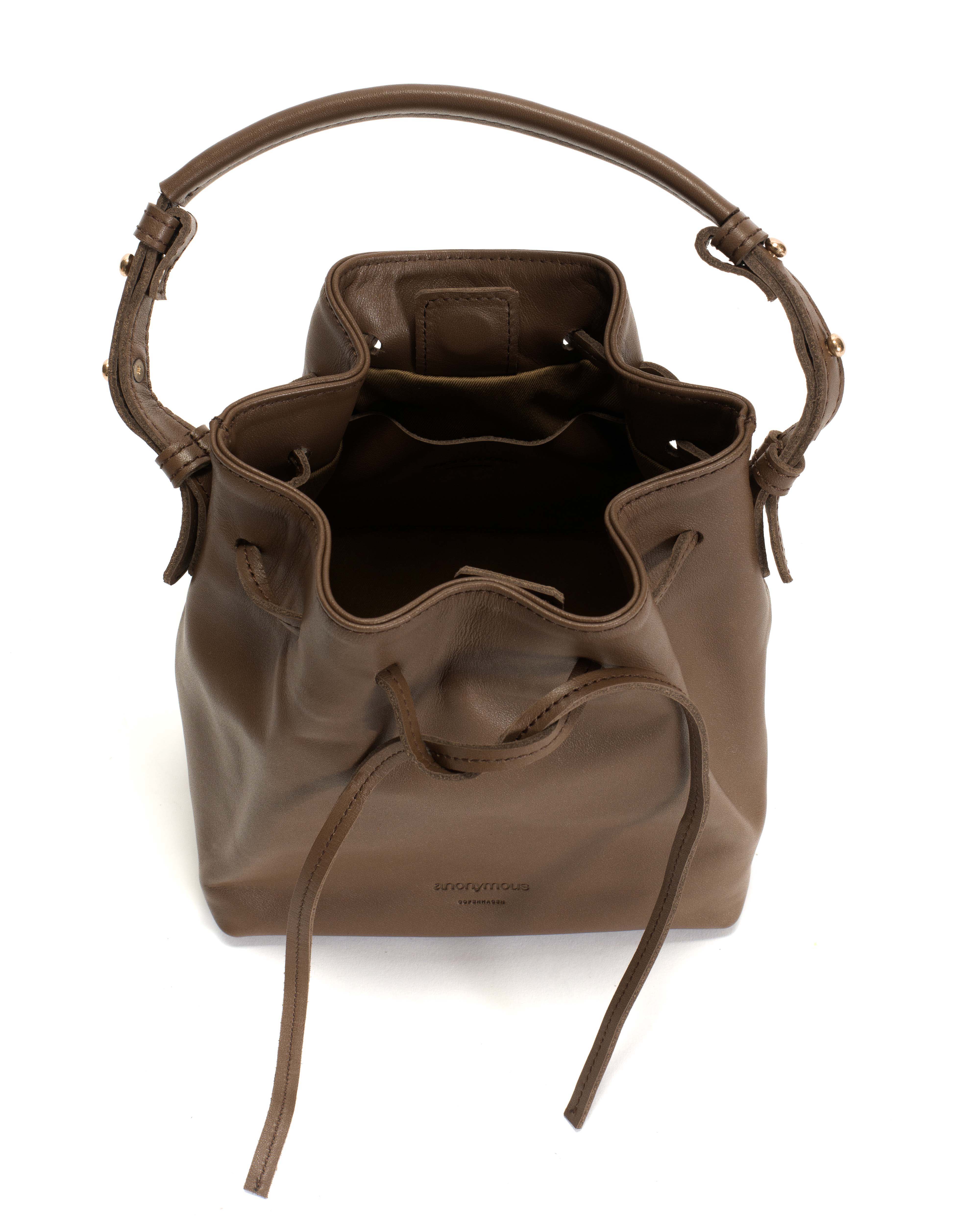 Kacey petite bucket bag Soft calf Dark taupe - Image 3