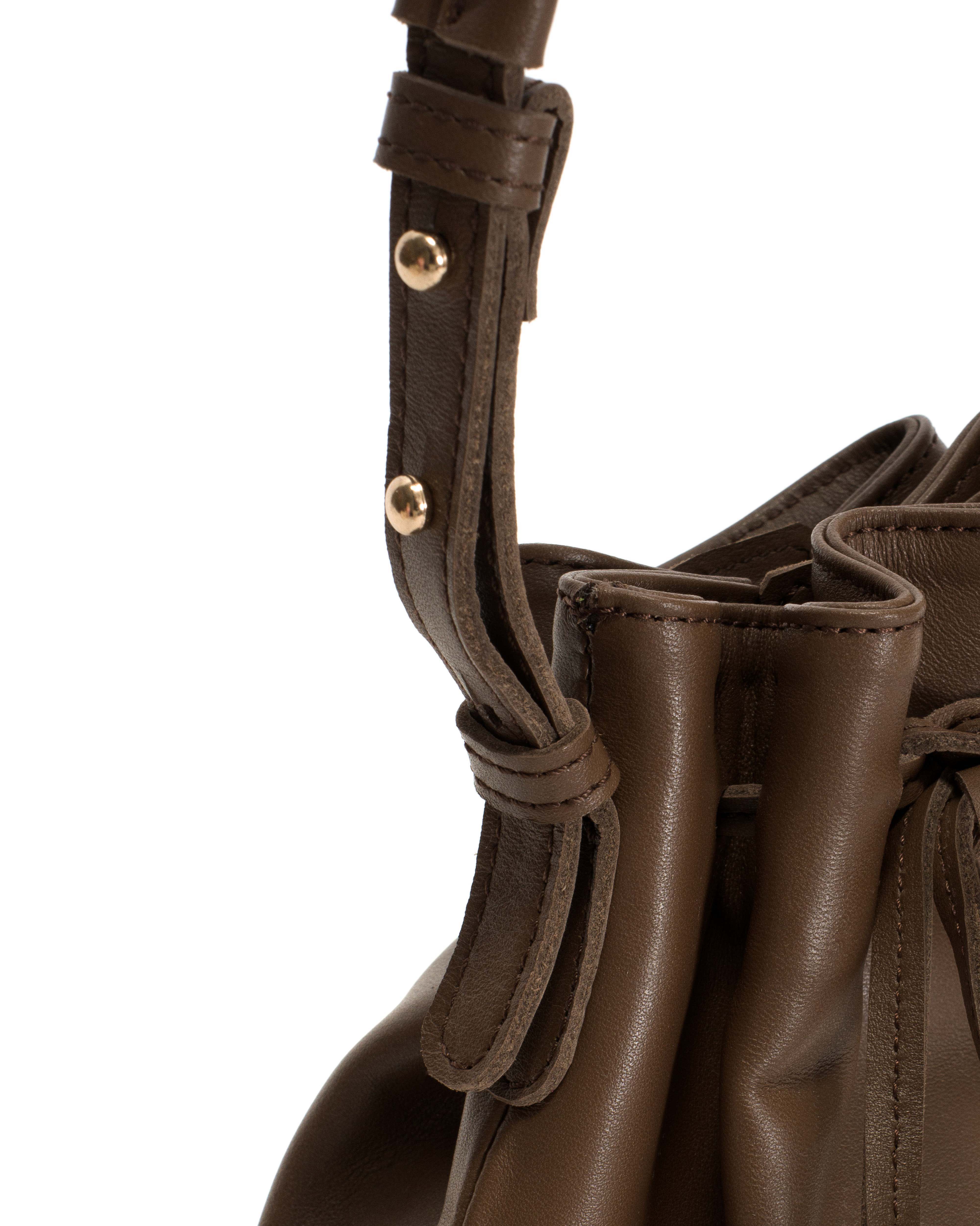 Kacey petite bucket bag Soft calf Dark taupe - Image 4