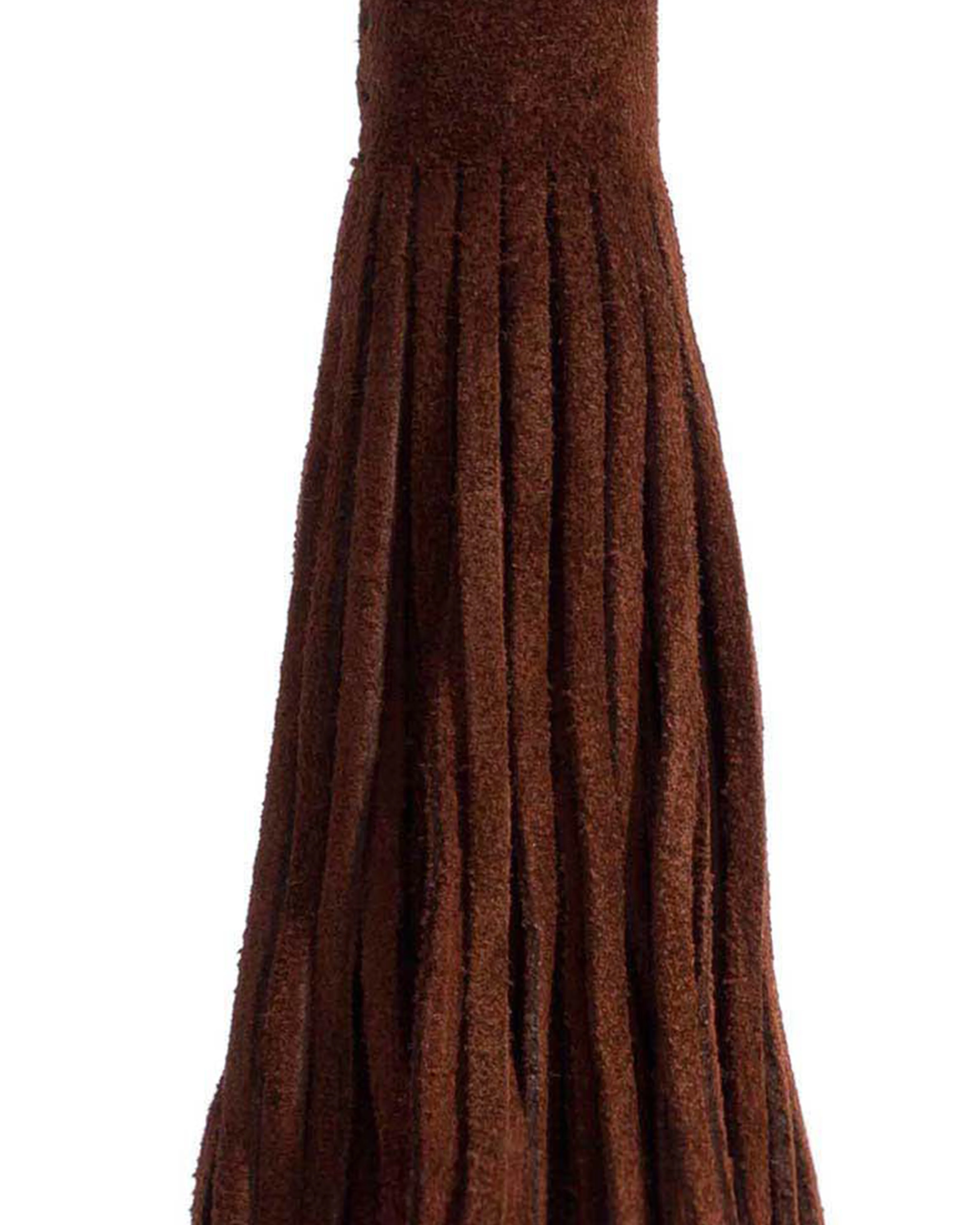 Katty fringe keyring Calf suede Chocolate - Image 4