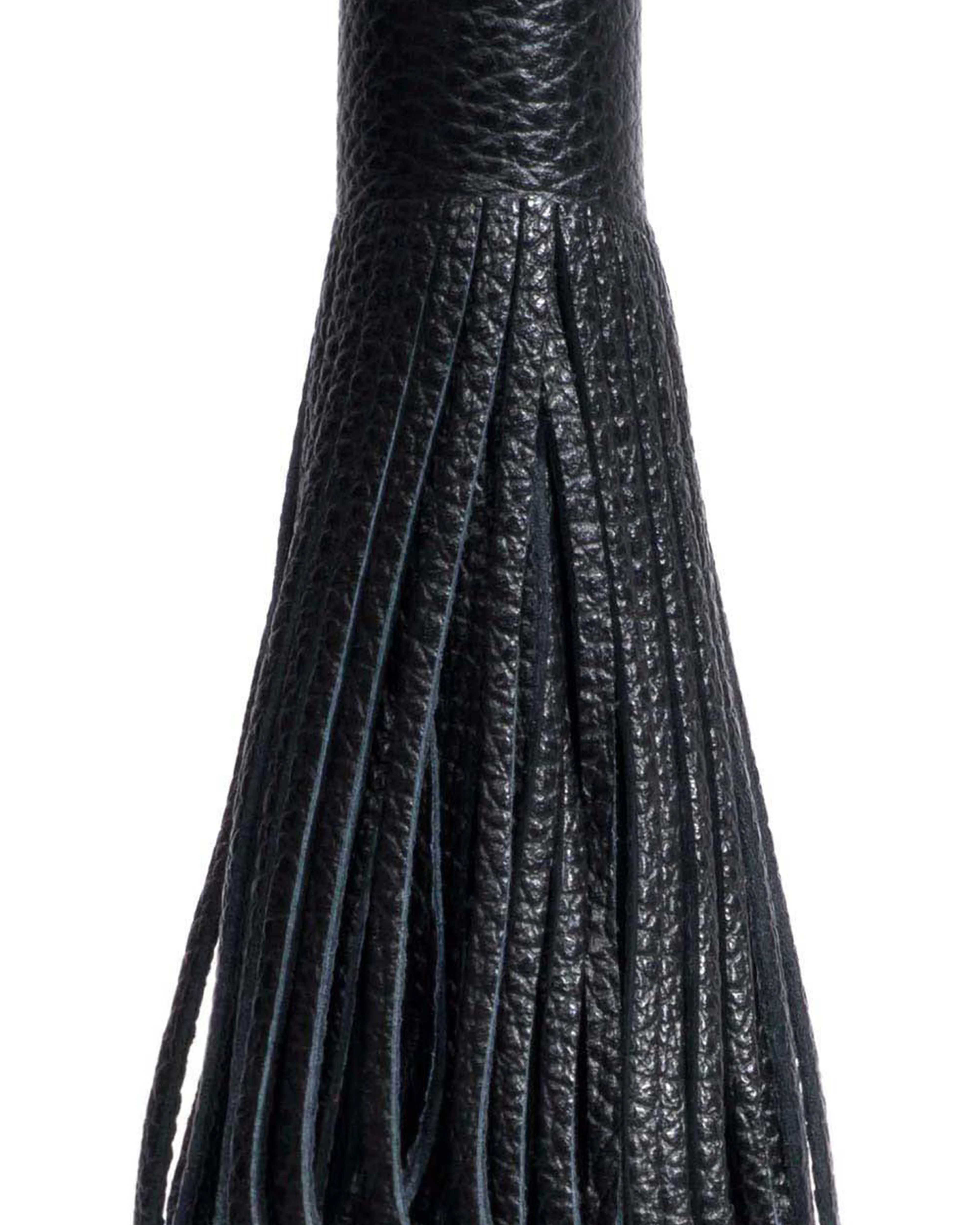 Katty fringe keyring Pebbled soft calf Black - Image 4
