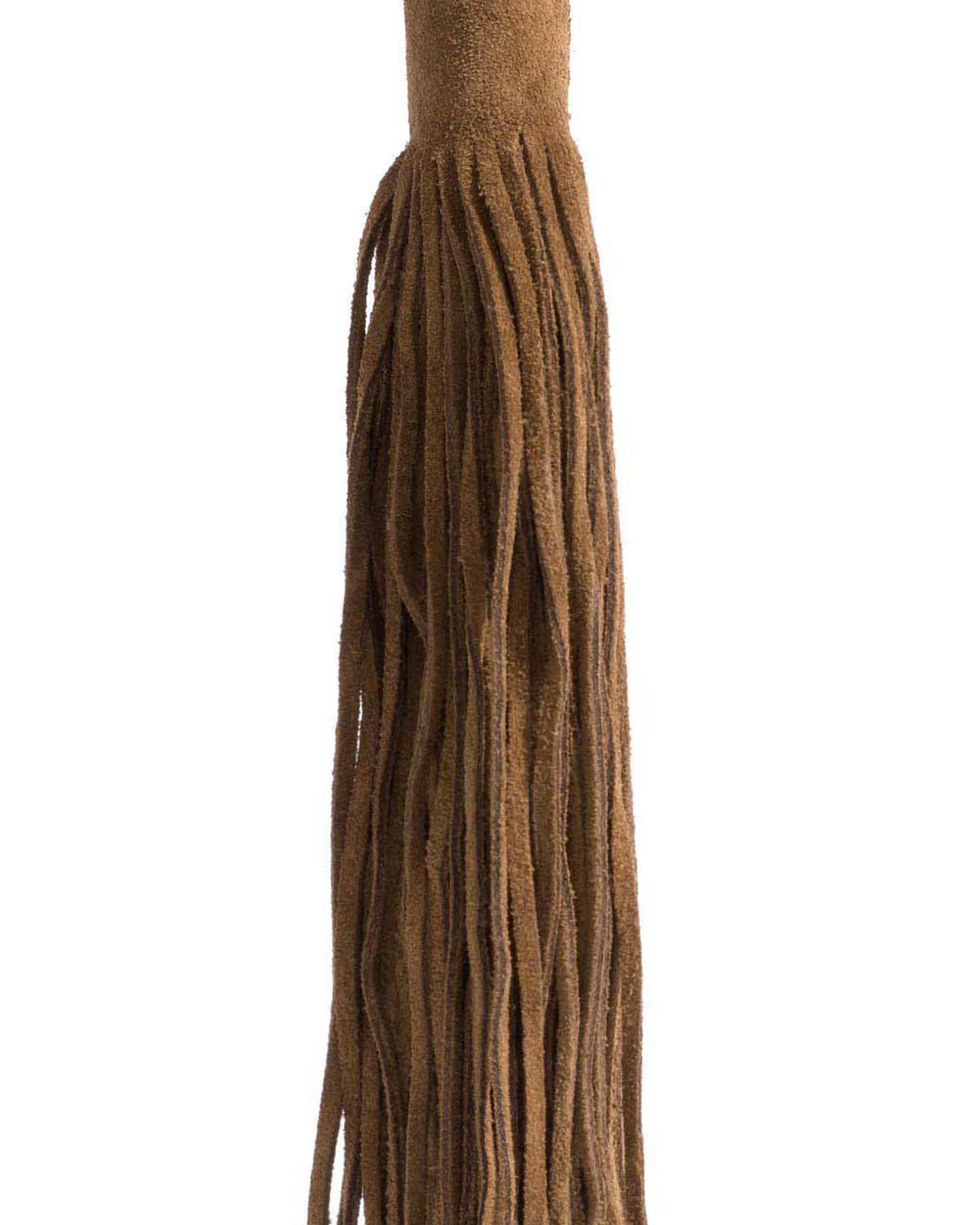 Langley fringe keyring Calf suede Cinnamon - Image 2