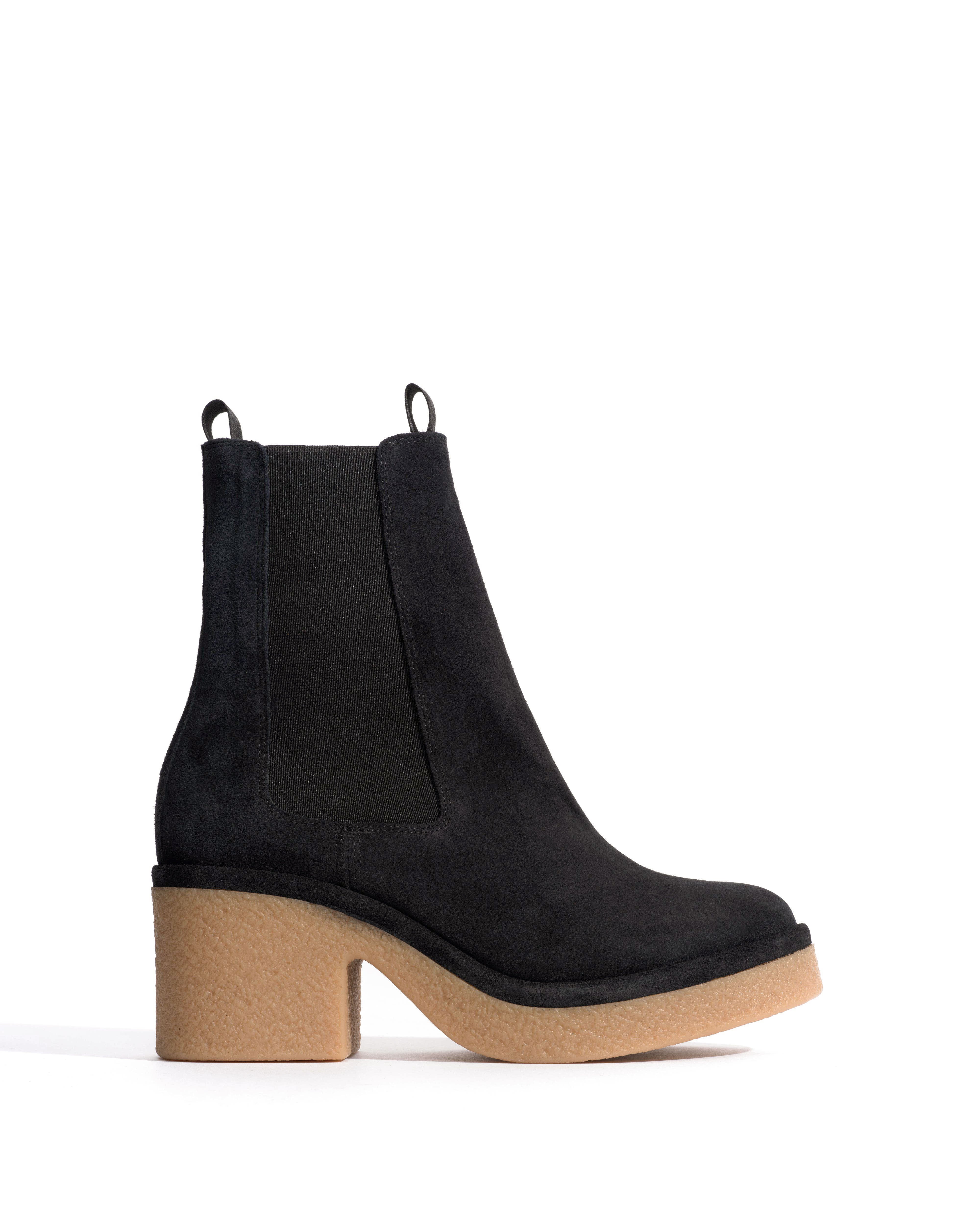Laurell 65 platform Calf suede & sole Off black & natural