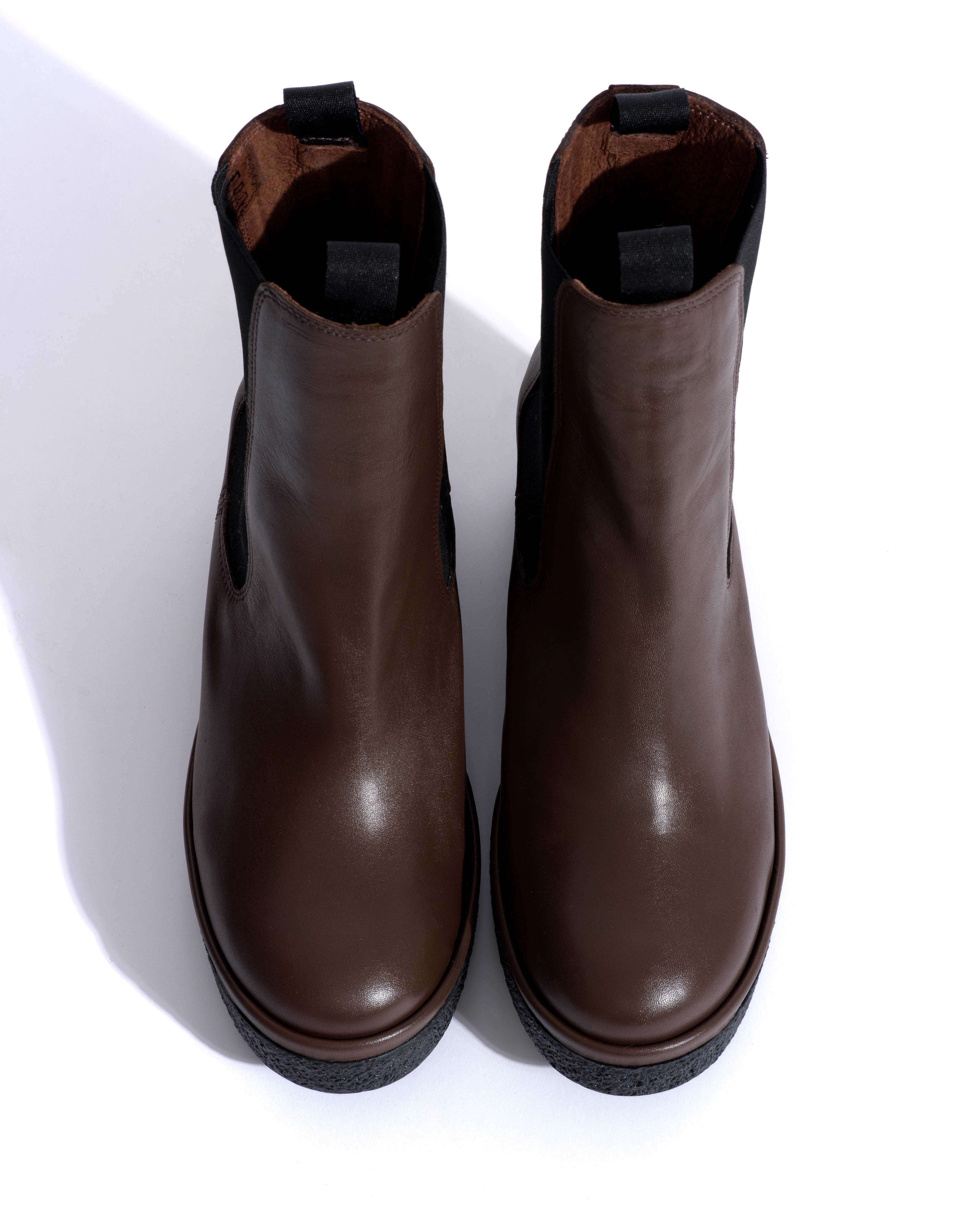 Laurell 65 platform Soft calf & sole Dark taupe & black - Image 4