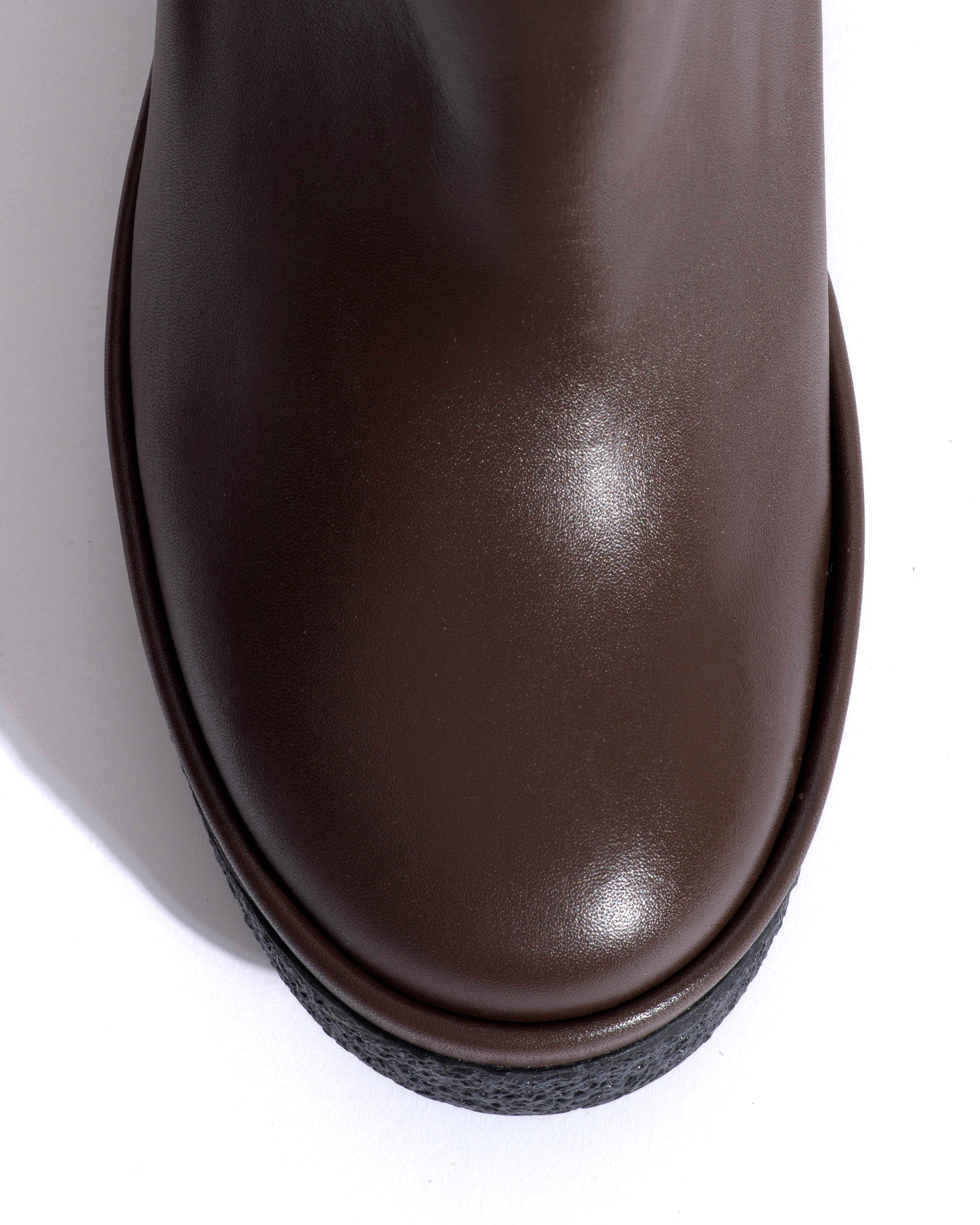 Laurell 65 platform Soft calf & sole Dark taupe & black - Image 5