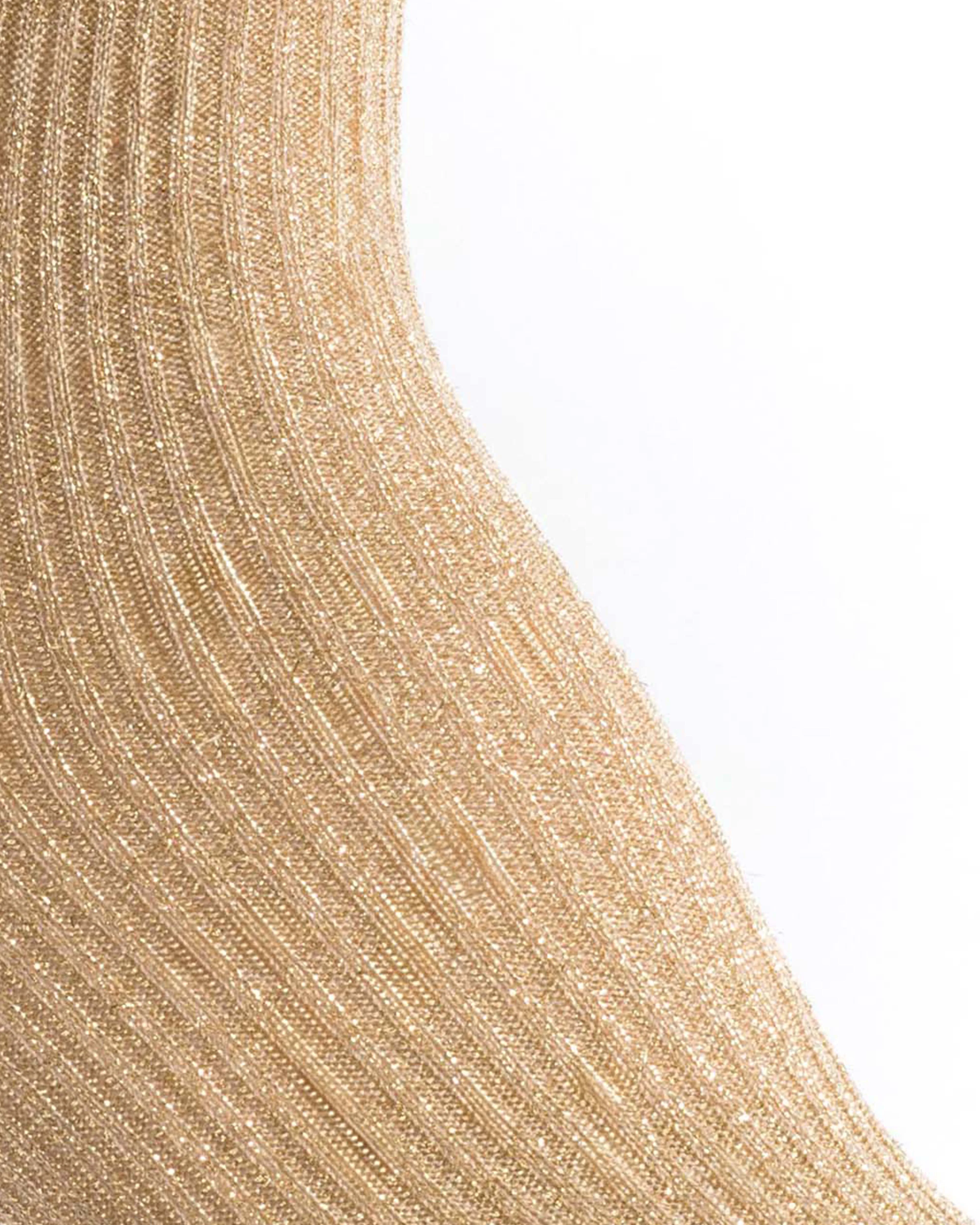 Noa mid calf glitter socks 52% nylon 48% polyester Gold - Image 5