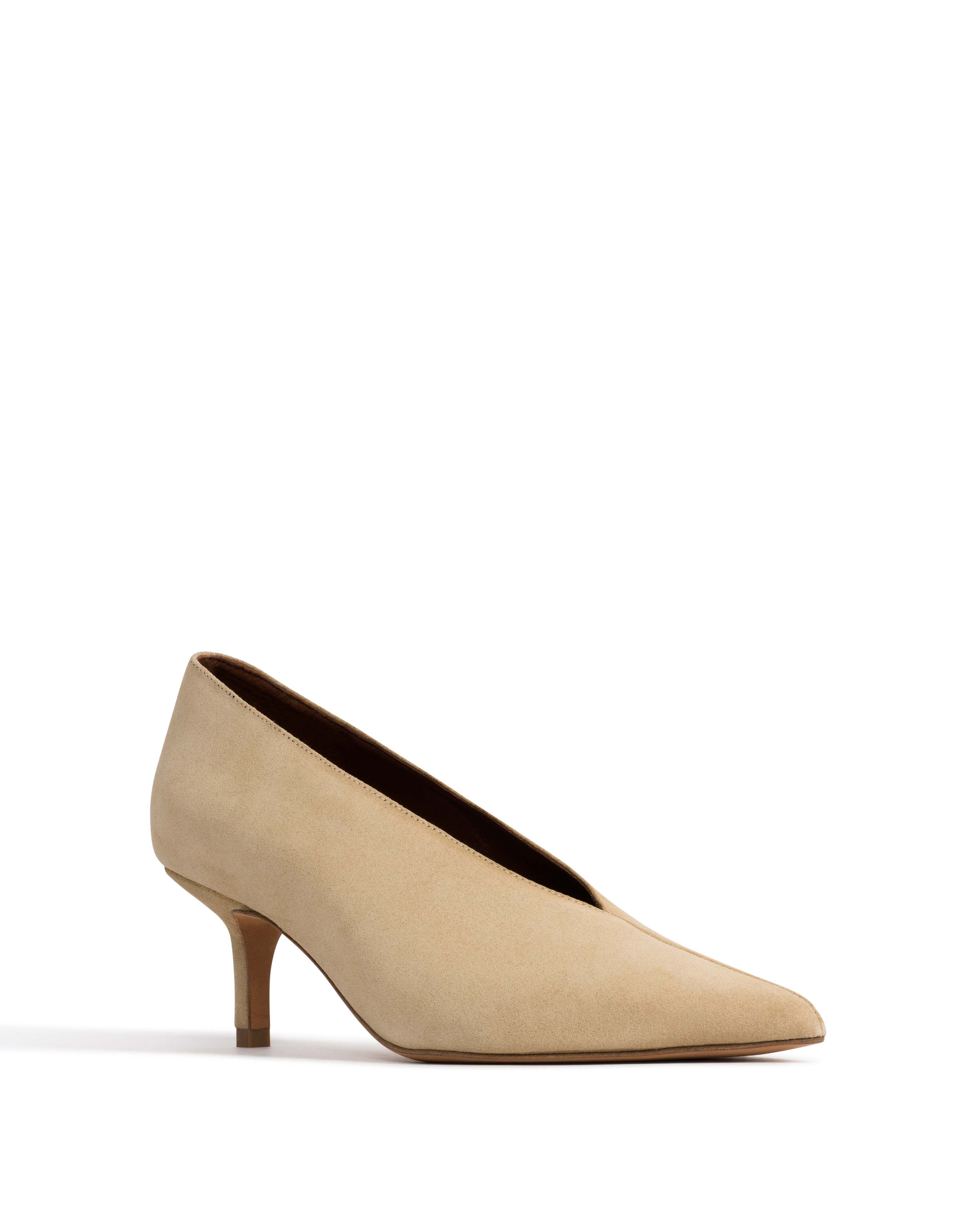Phia 55 pin Calf suede Creamy sand - Image 2