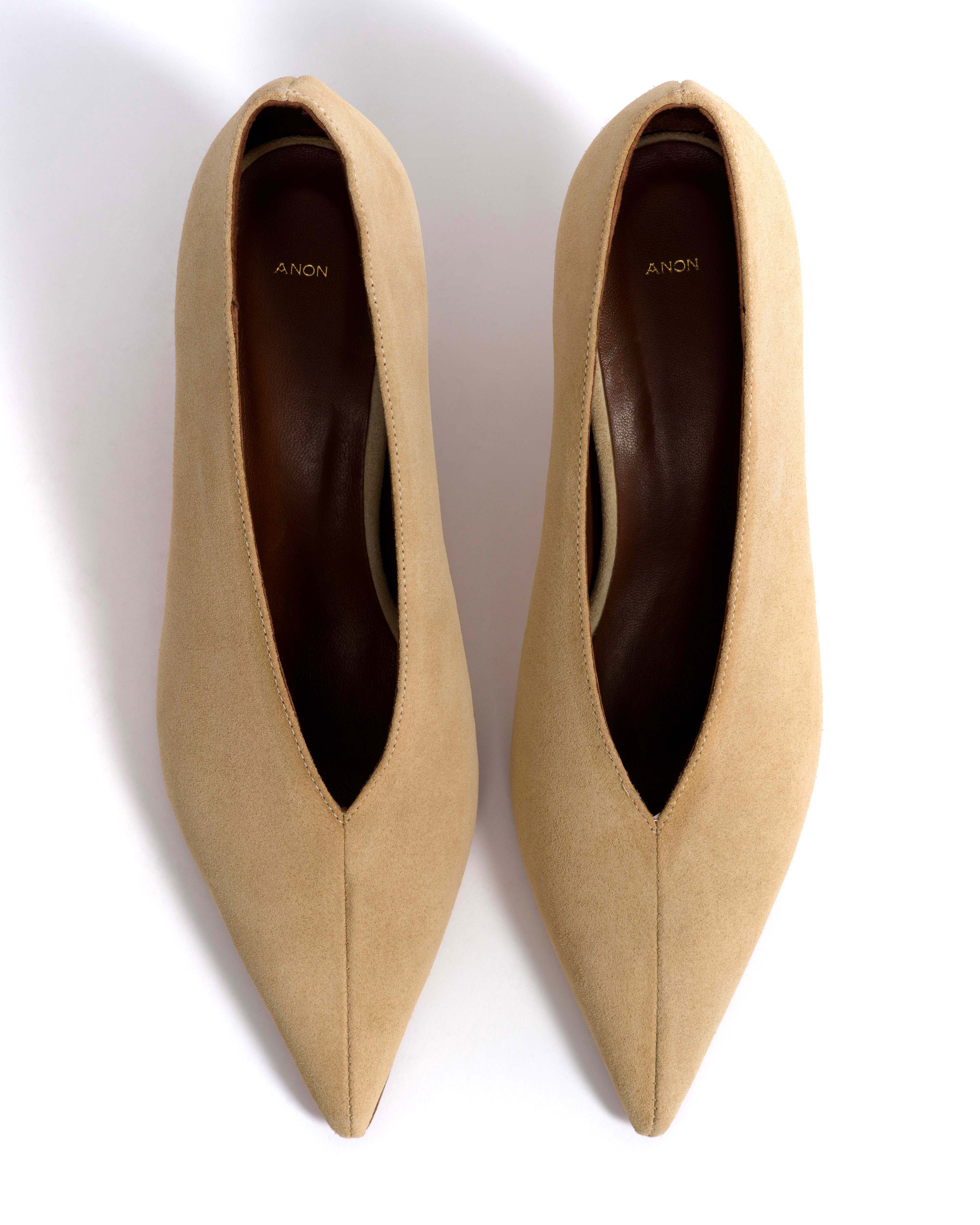 Phia 55 pin Calf suede Creamy sand - Image 4