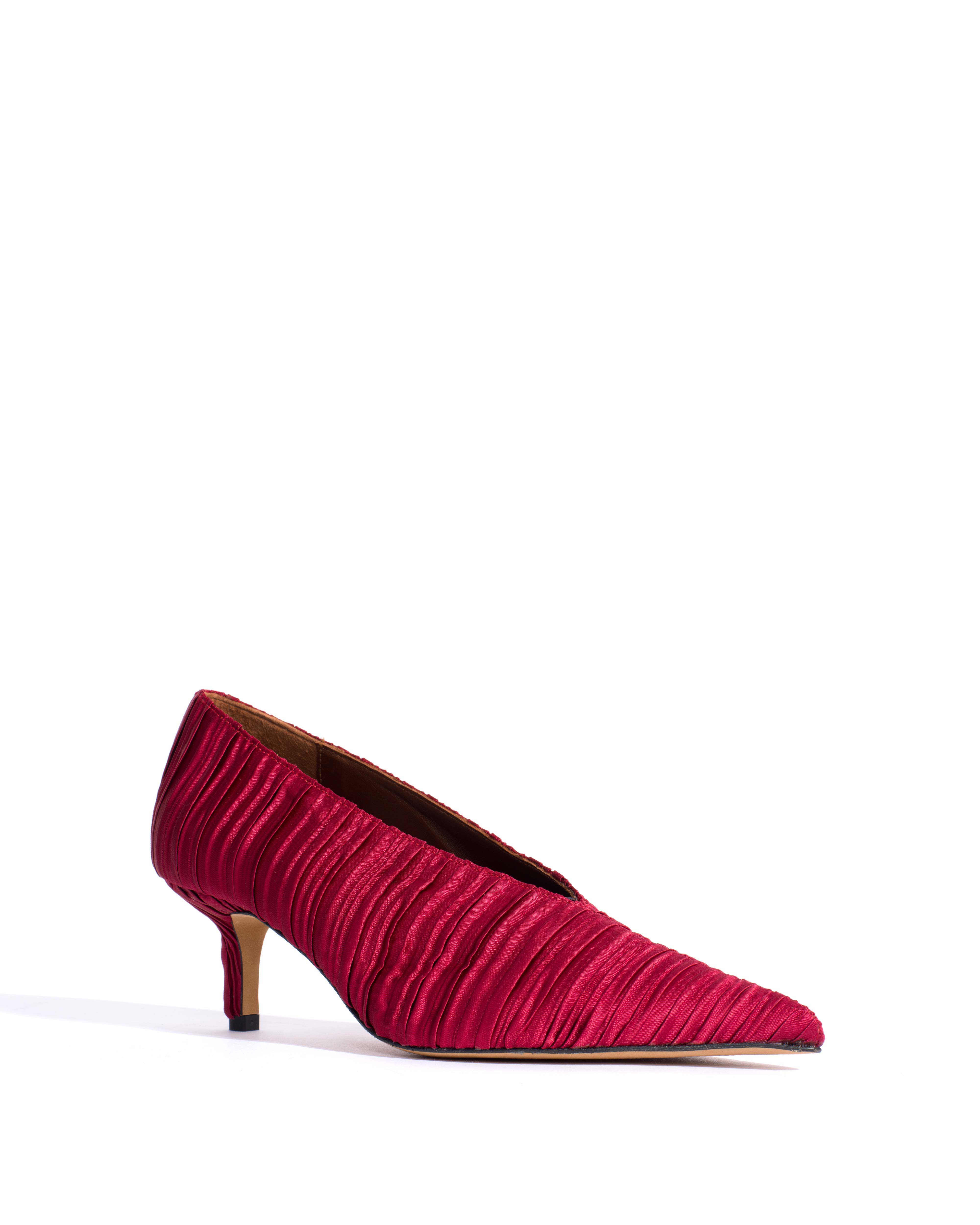Phia 55 pin Pleated satin Pomegranate - Image 2