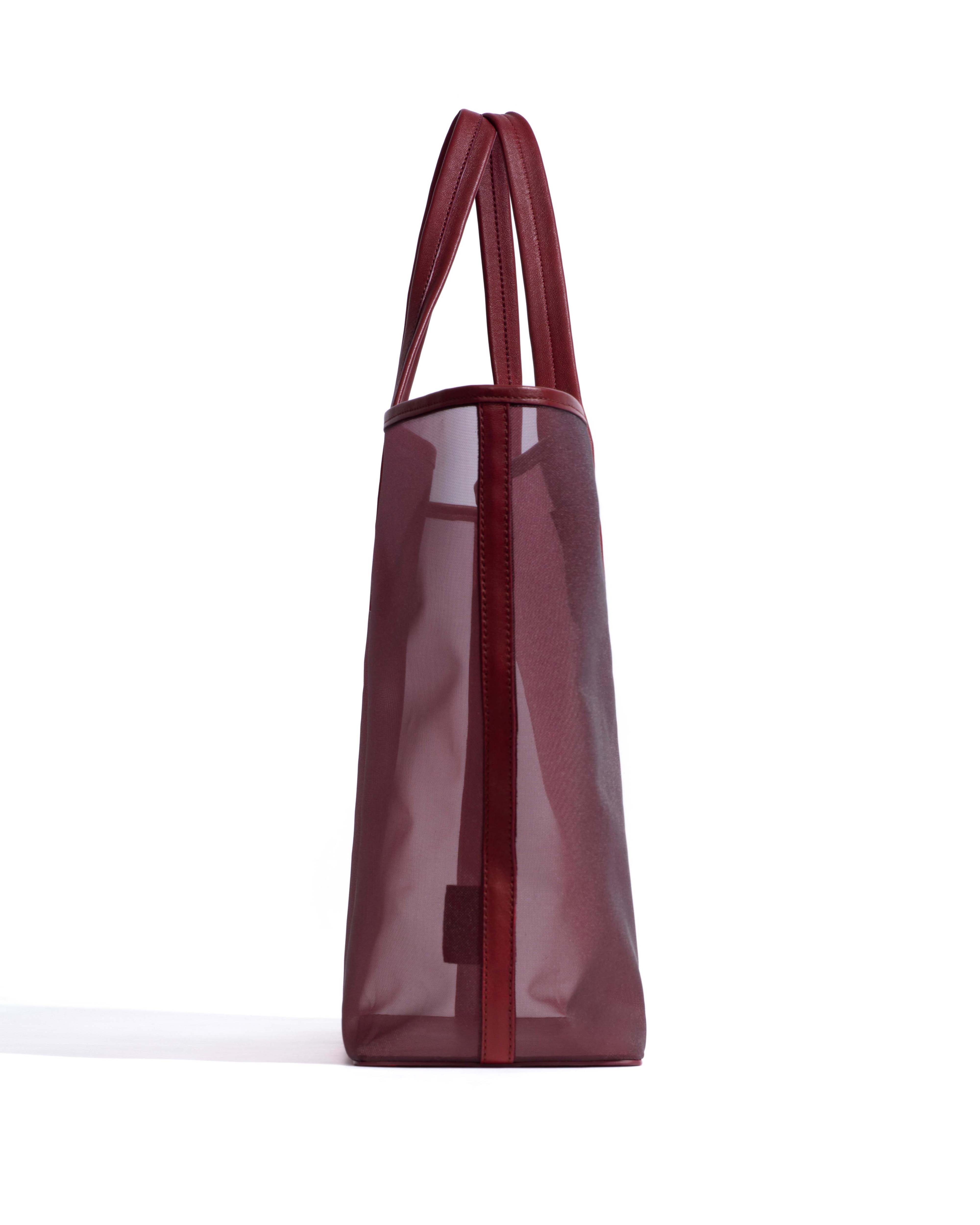 Ruba shopper mesh Shiny lamb & mesh Pomegranate - Image 3