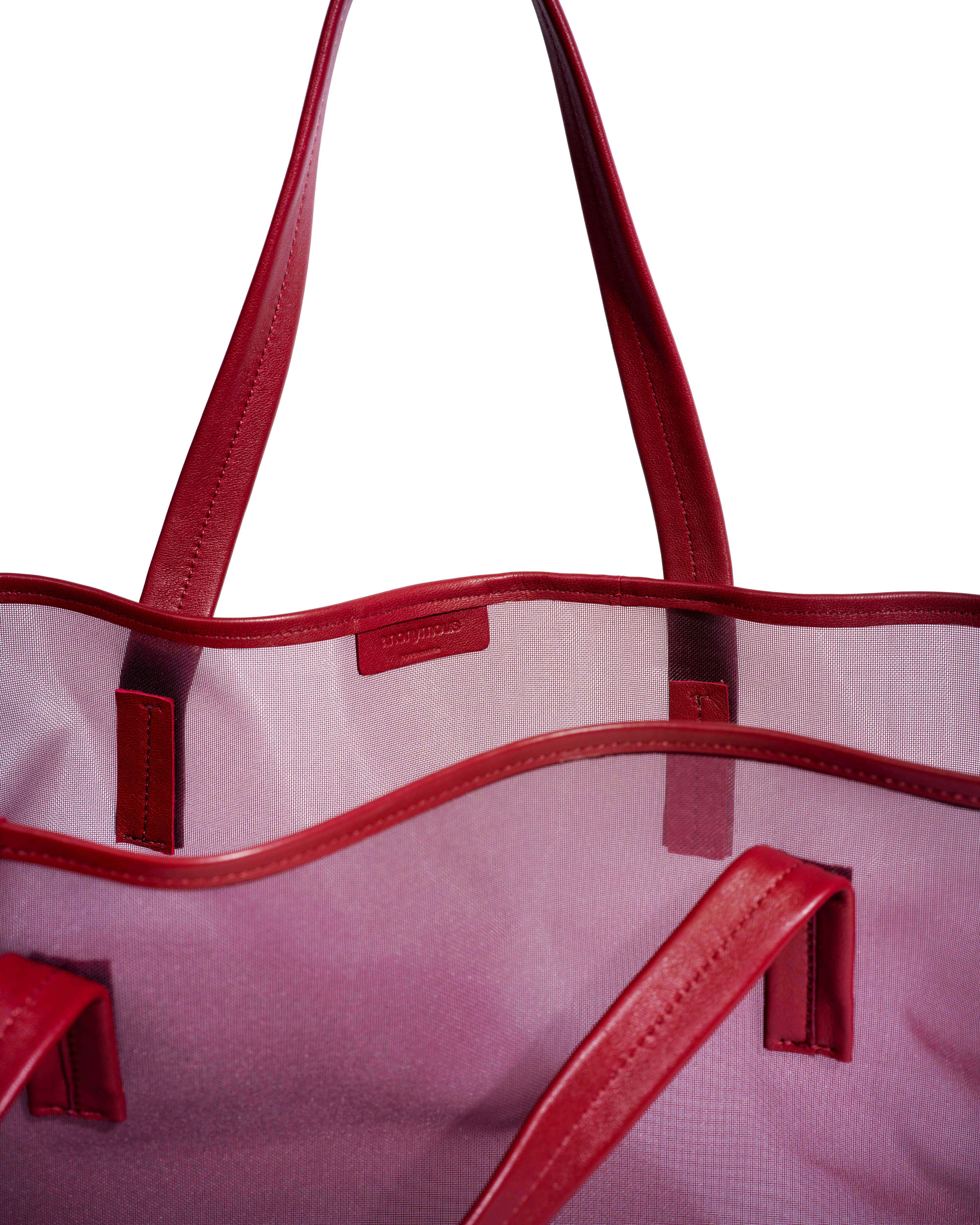 Ruba shopper mesh Shiny lamb & mesh Pomegranate - Image 4