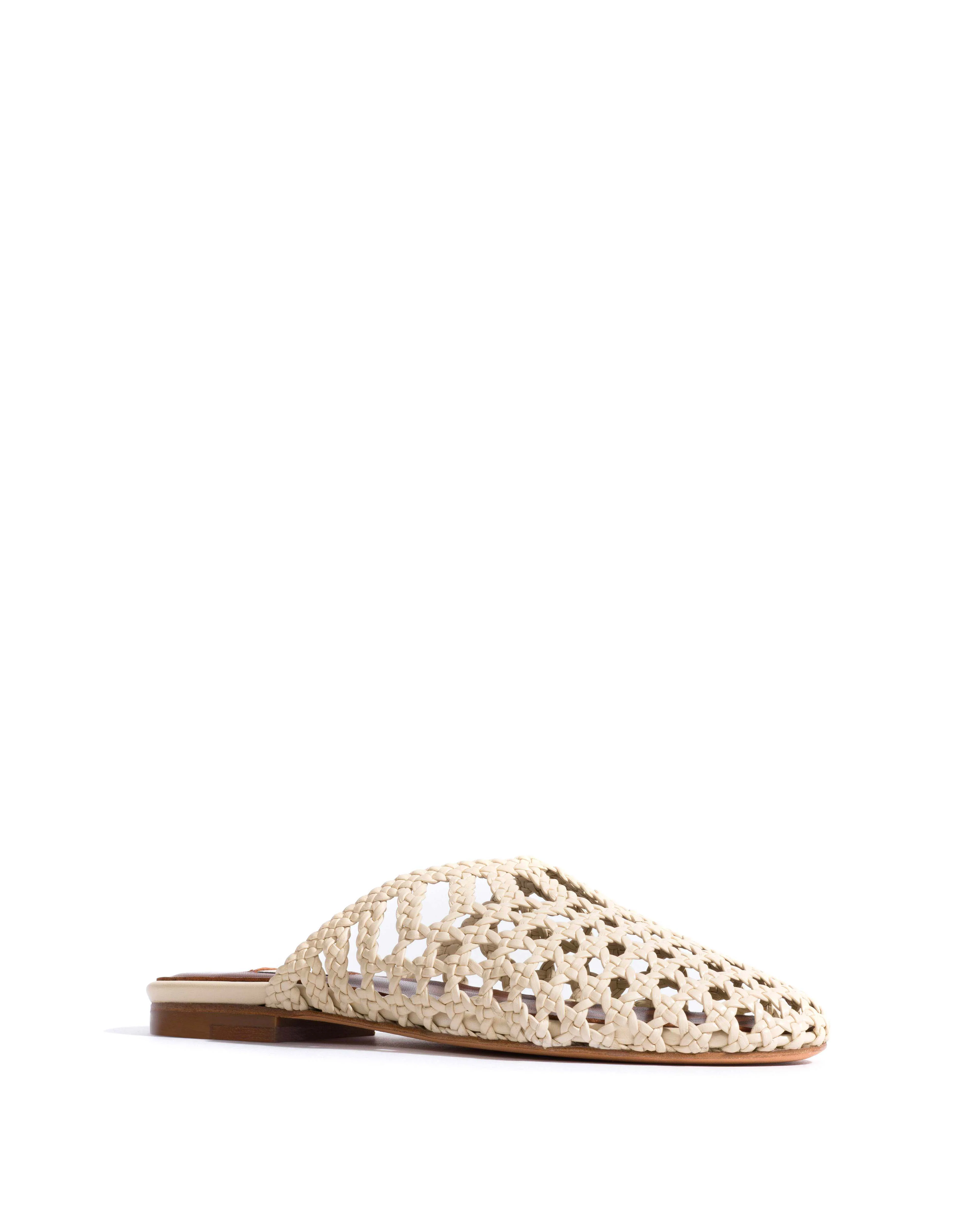 Sabrina 10 hand-braided leather White sand - Image 2