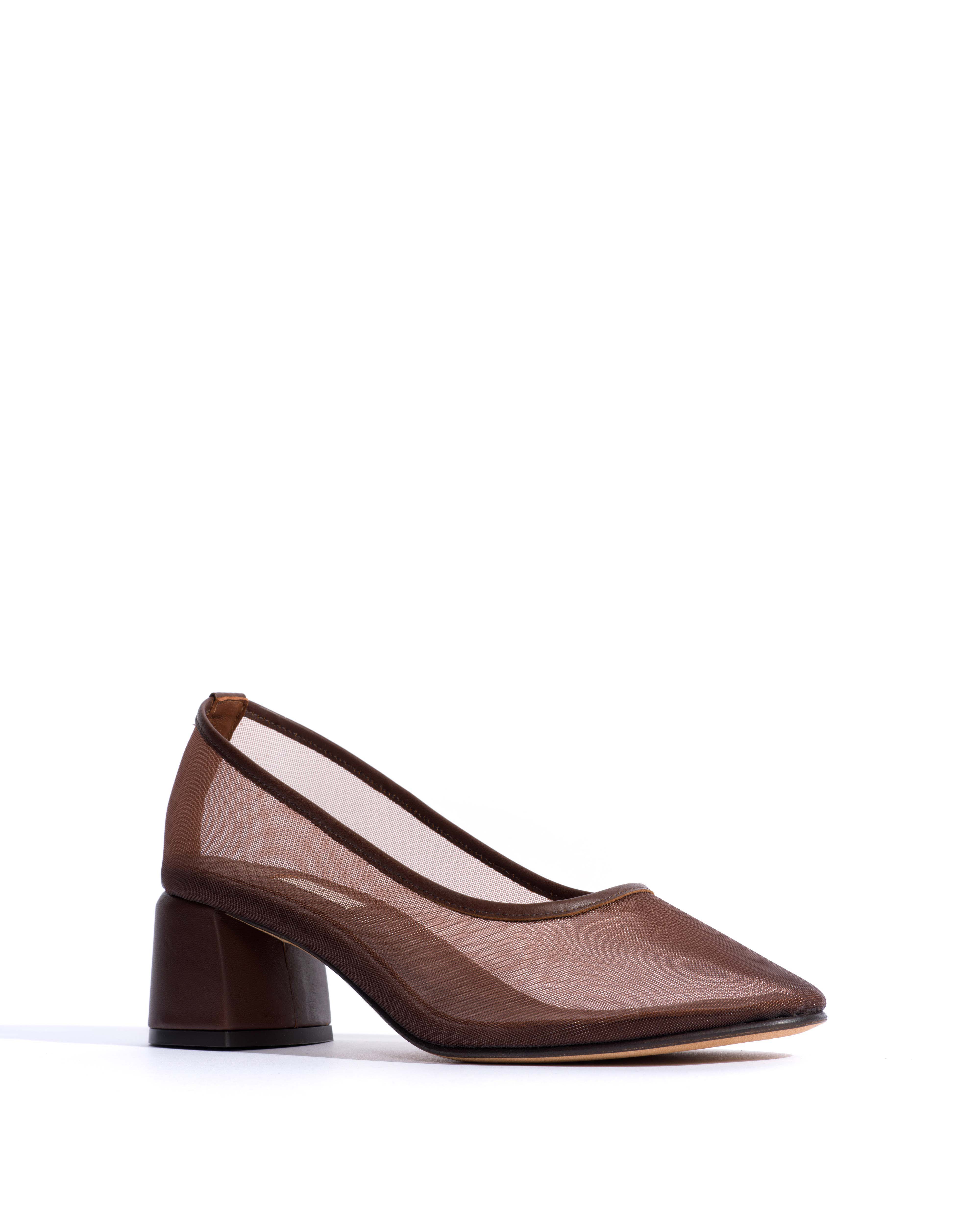 Sacha 40 mesh Shiny lamb & mesh Chocolate - Image 2