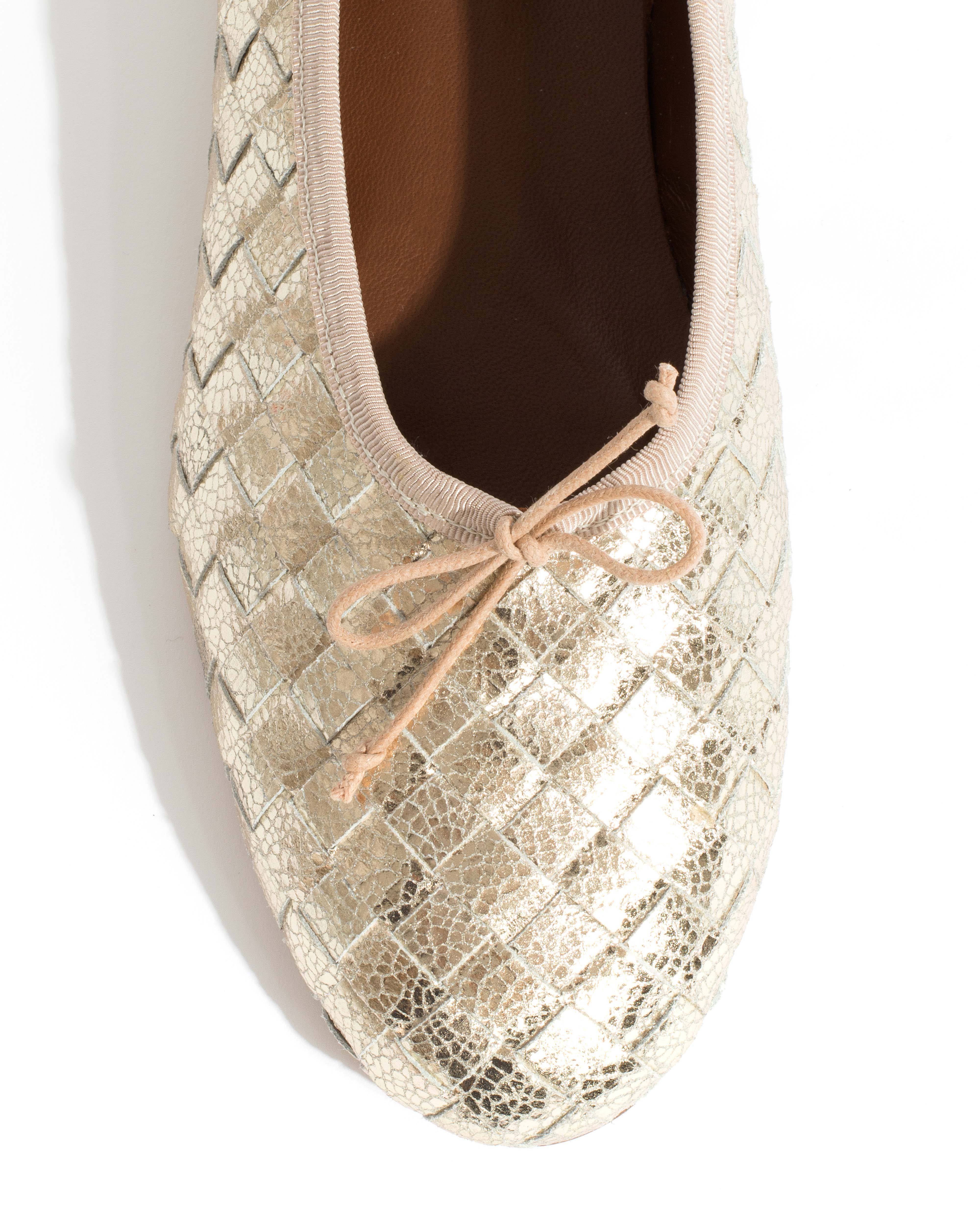Sacha interlace Grained metallic goat Champagne - Image 5