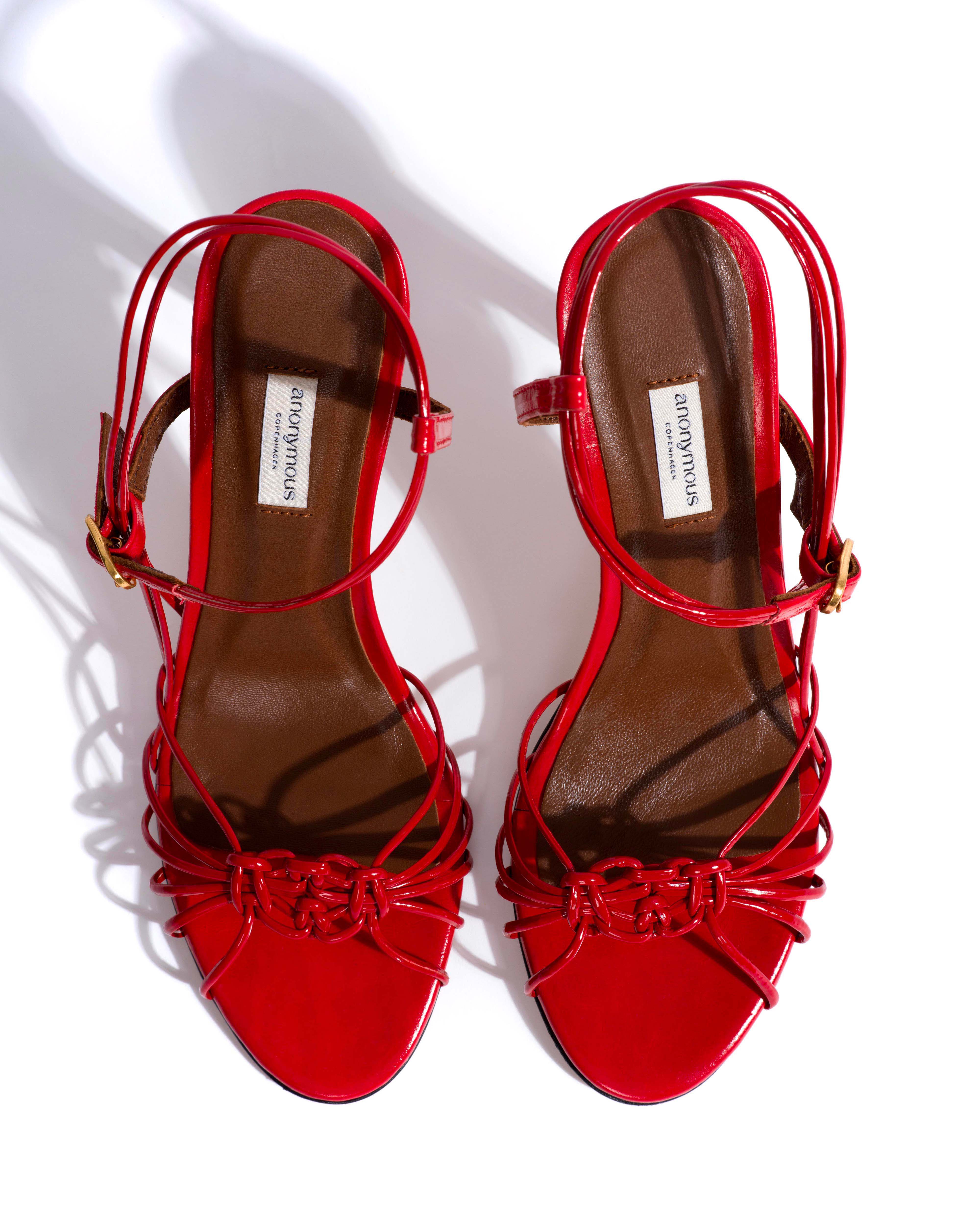 Savannah 100 hand-braided Crinkled polished goat Scarlet - Image 4