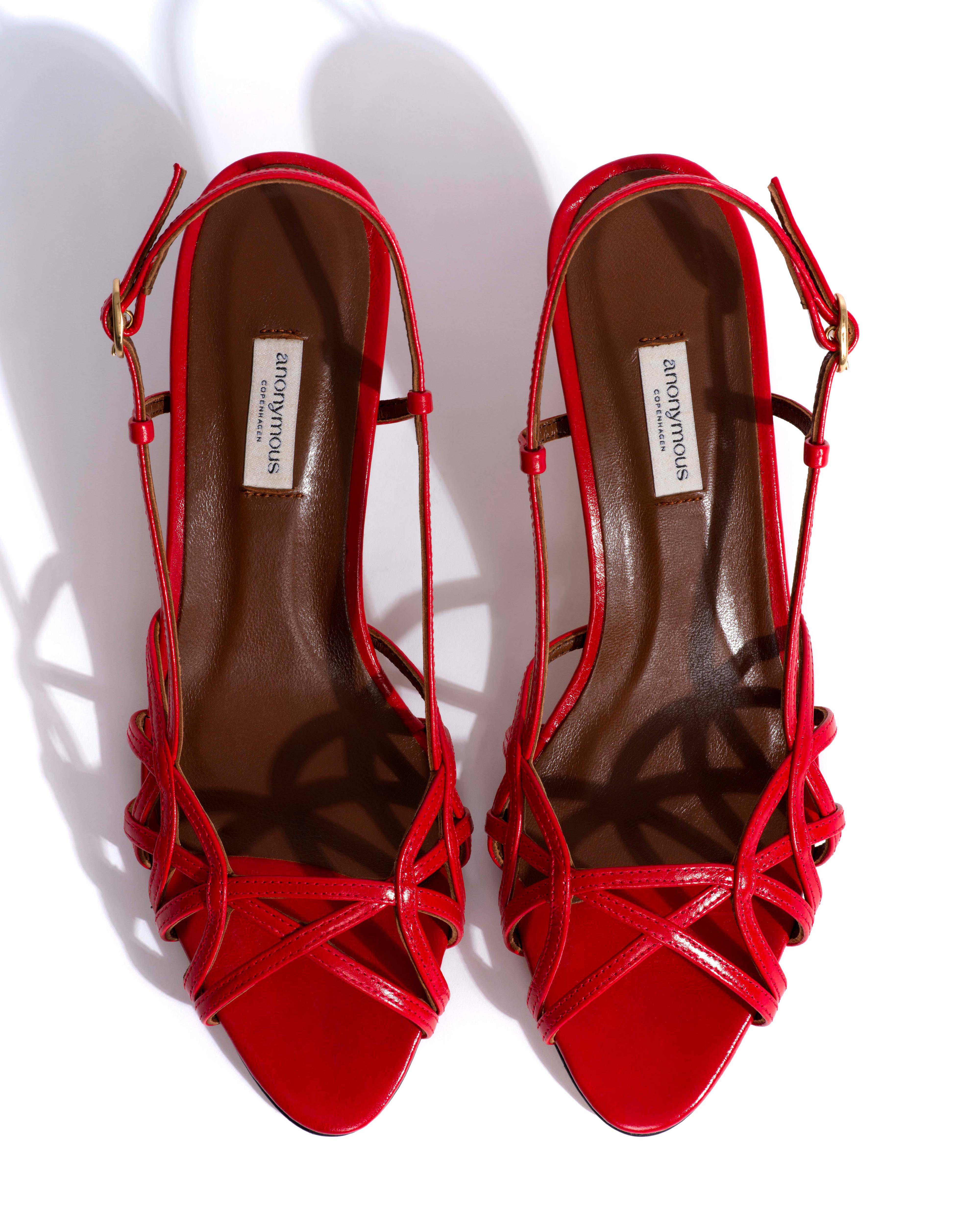 Scarlett 50 kitten Crinkled polished goat Scarlet - Image 4