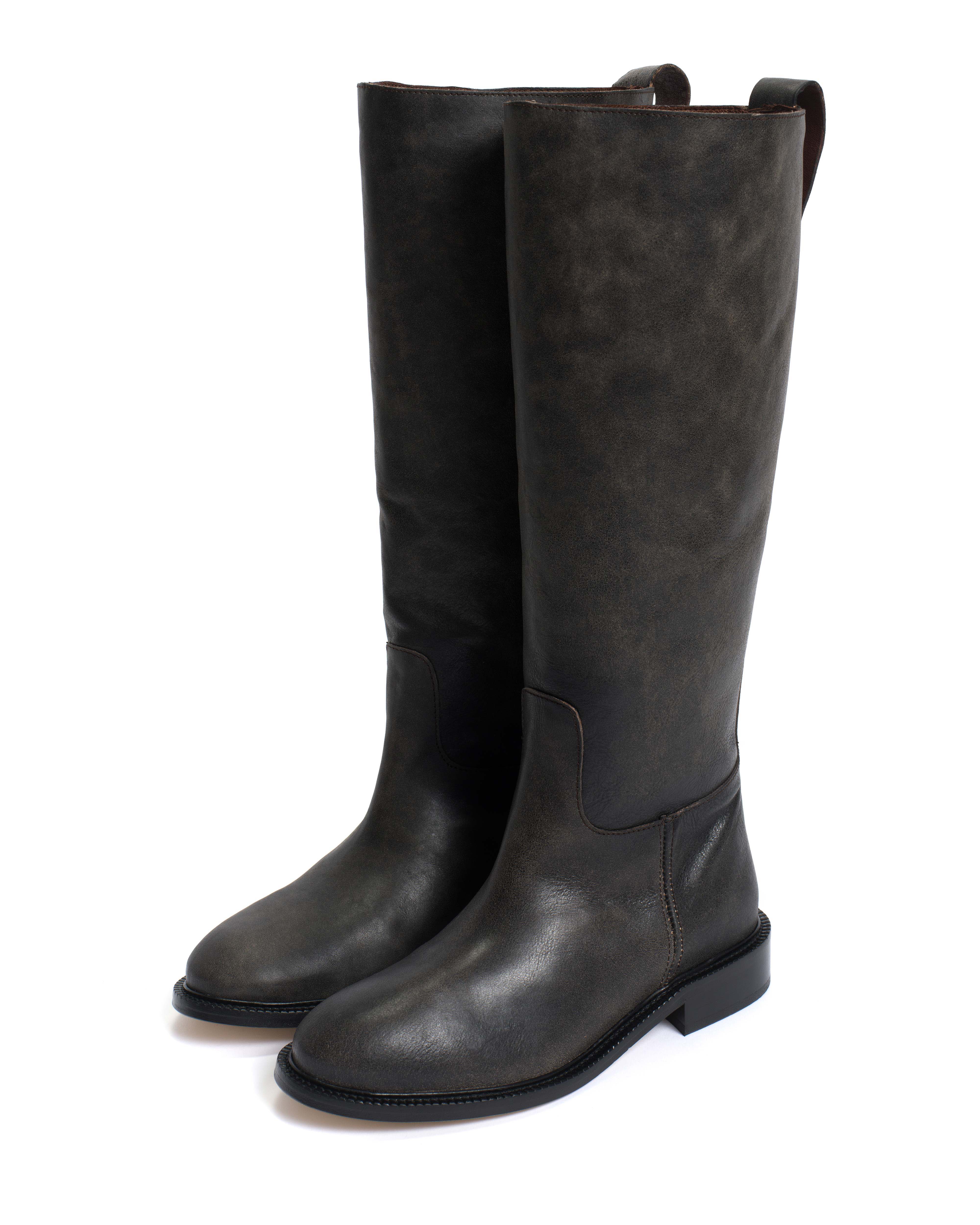 Semih Distressed vegetable tanned calf Off black - Image 2