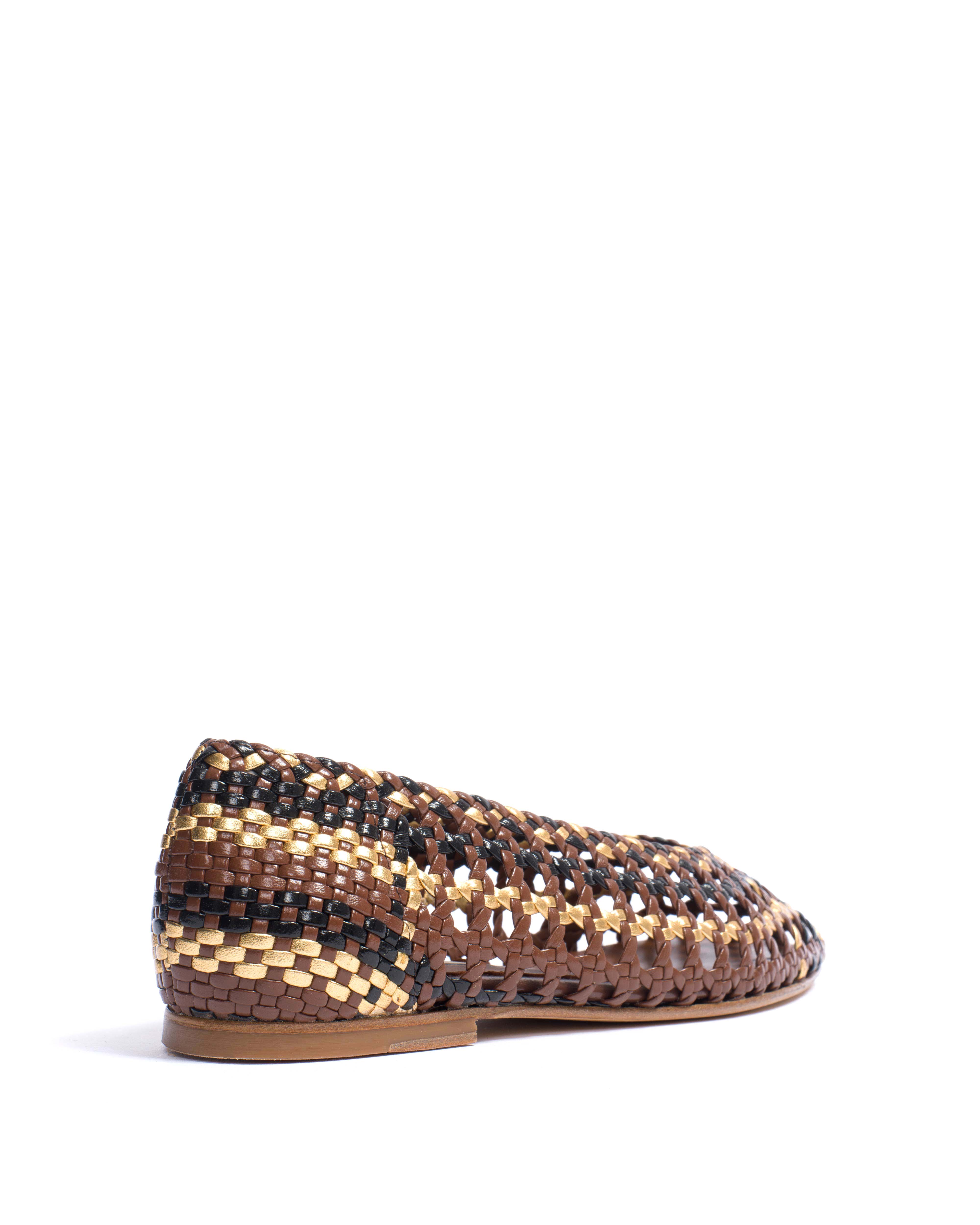 Sessi 10 Hand-braided leather Chocolate mix - Image 3