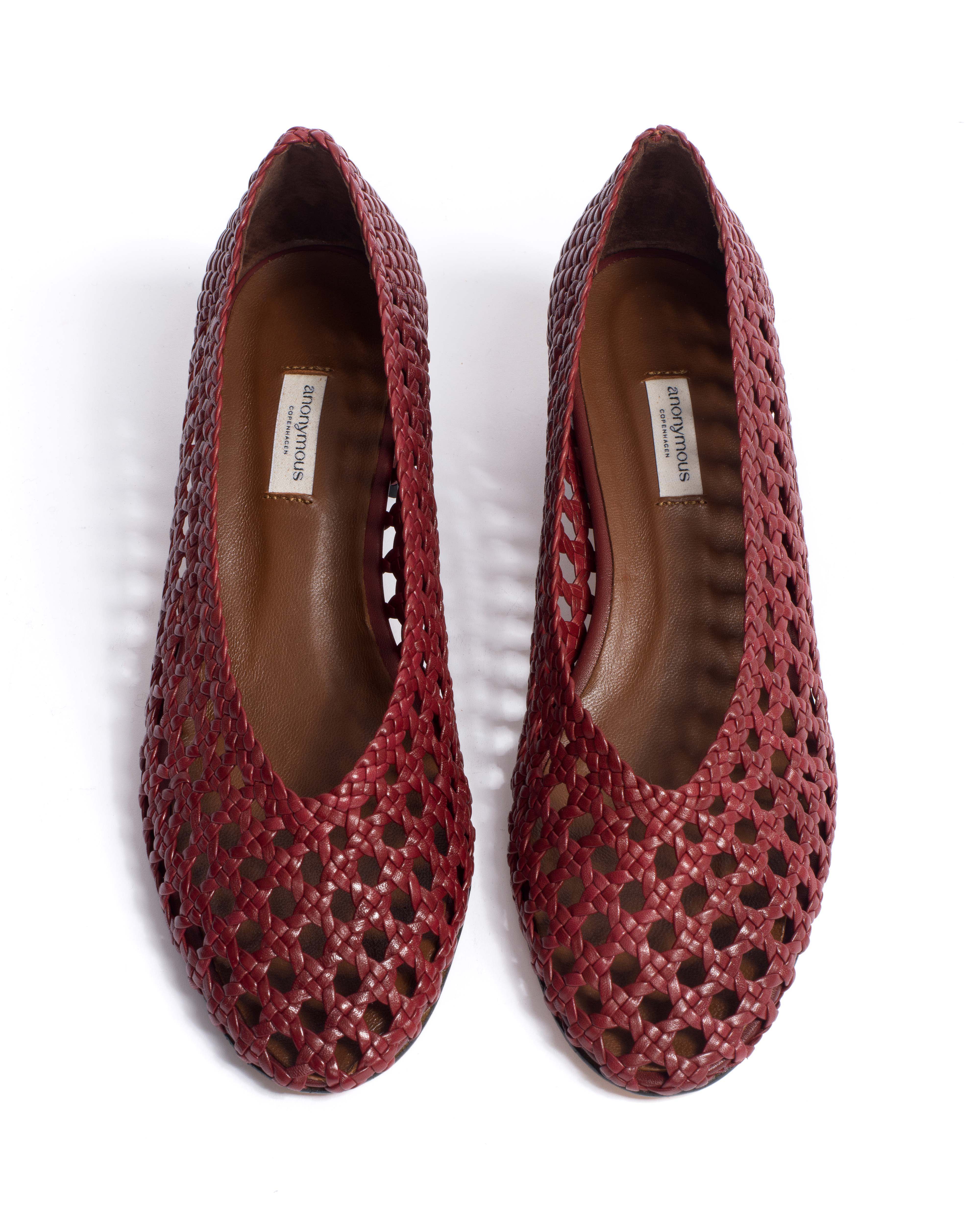 Sessi 40 hand-braided Hand-braided leather Pomegranate - Image 5