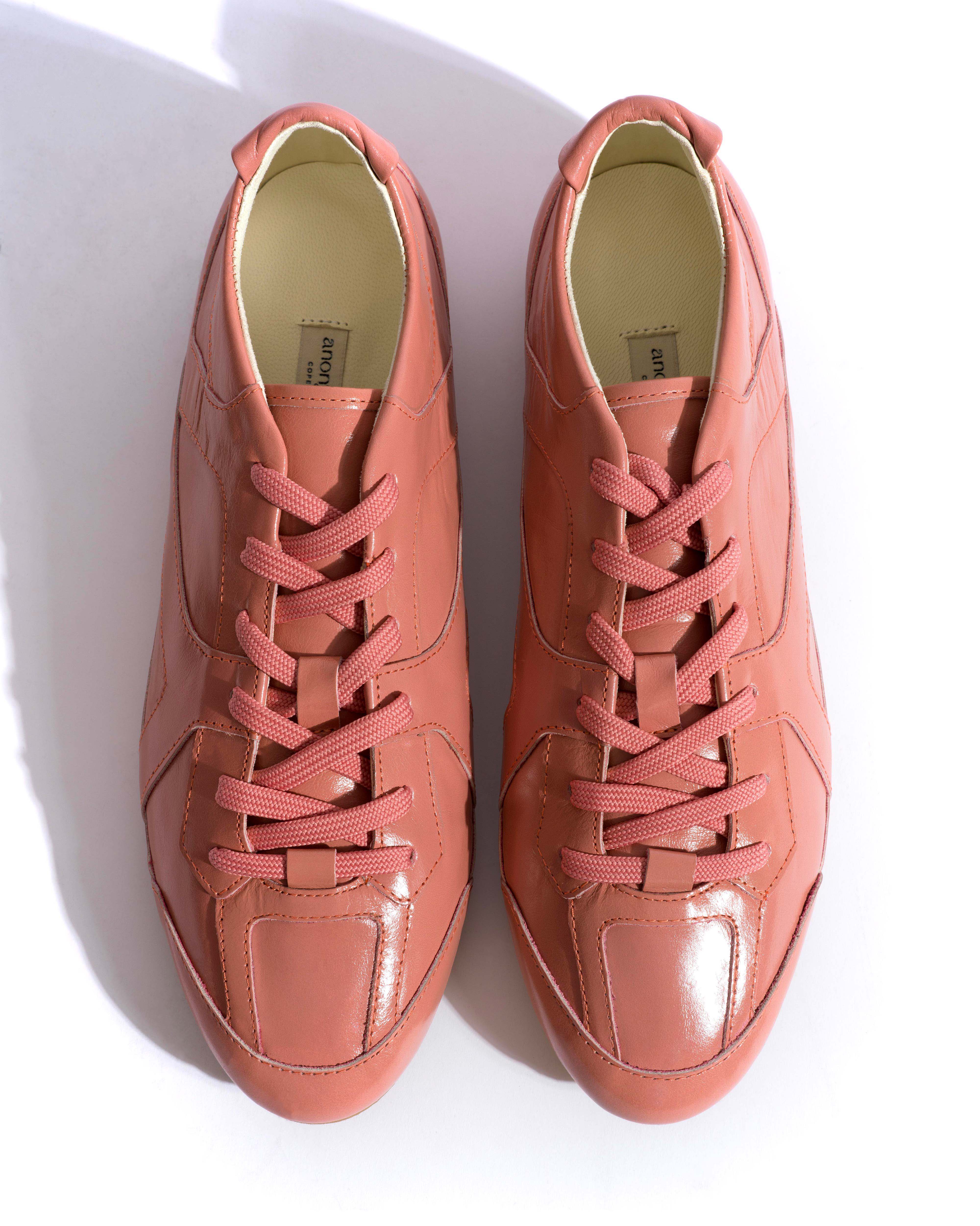 Sneakerina Crinkled polished goat Misty coral - Image 4