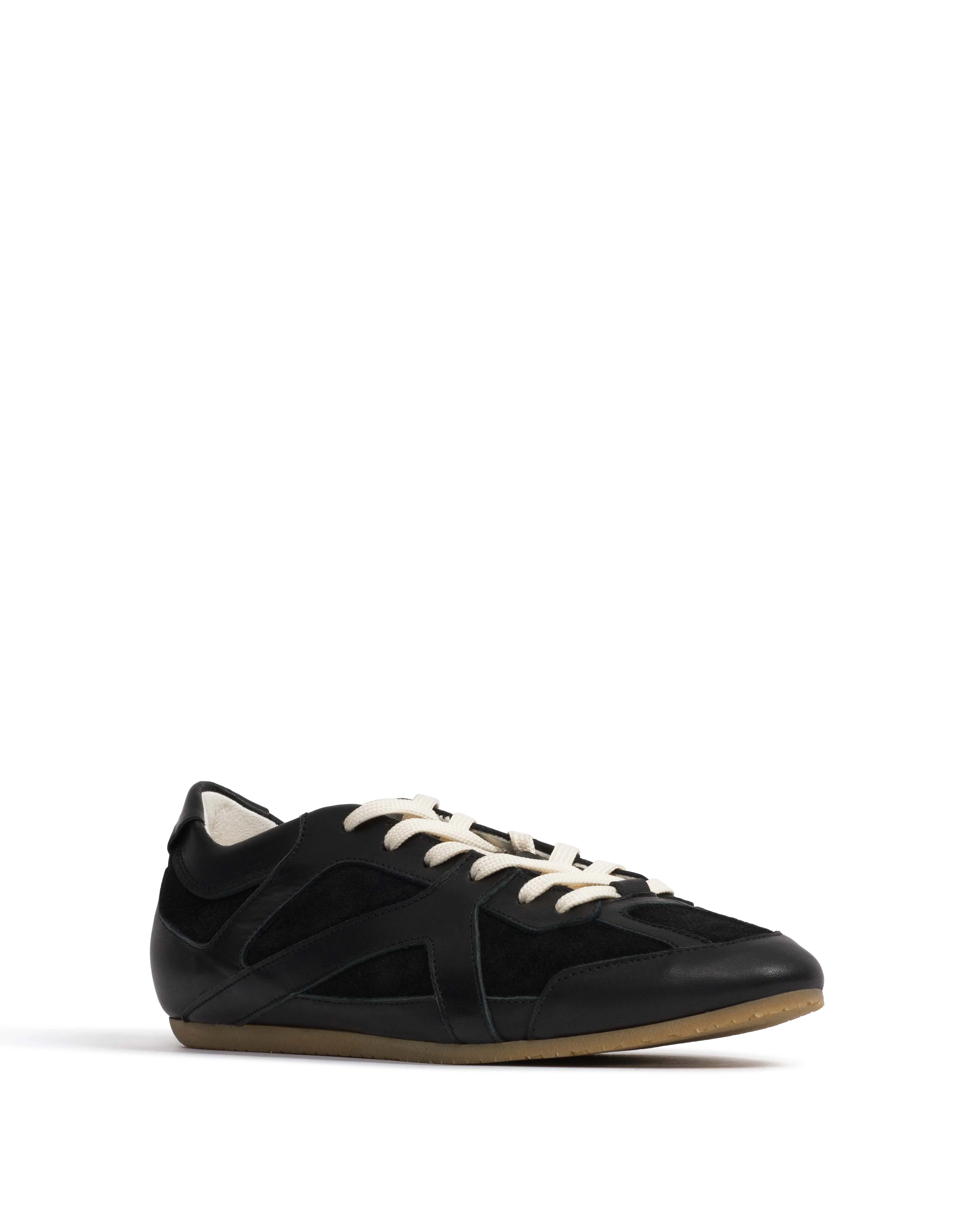 Sneakerina Shiny lamb & suede leather Black - Image 2