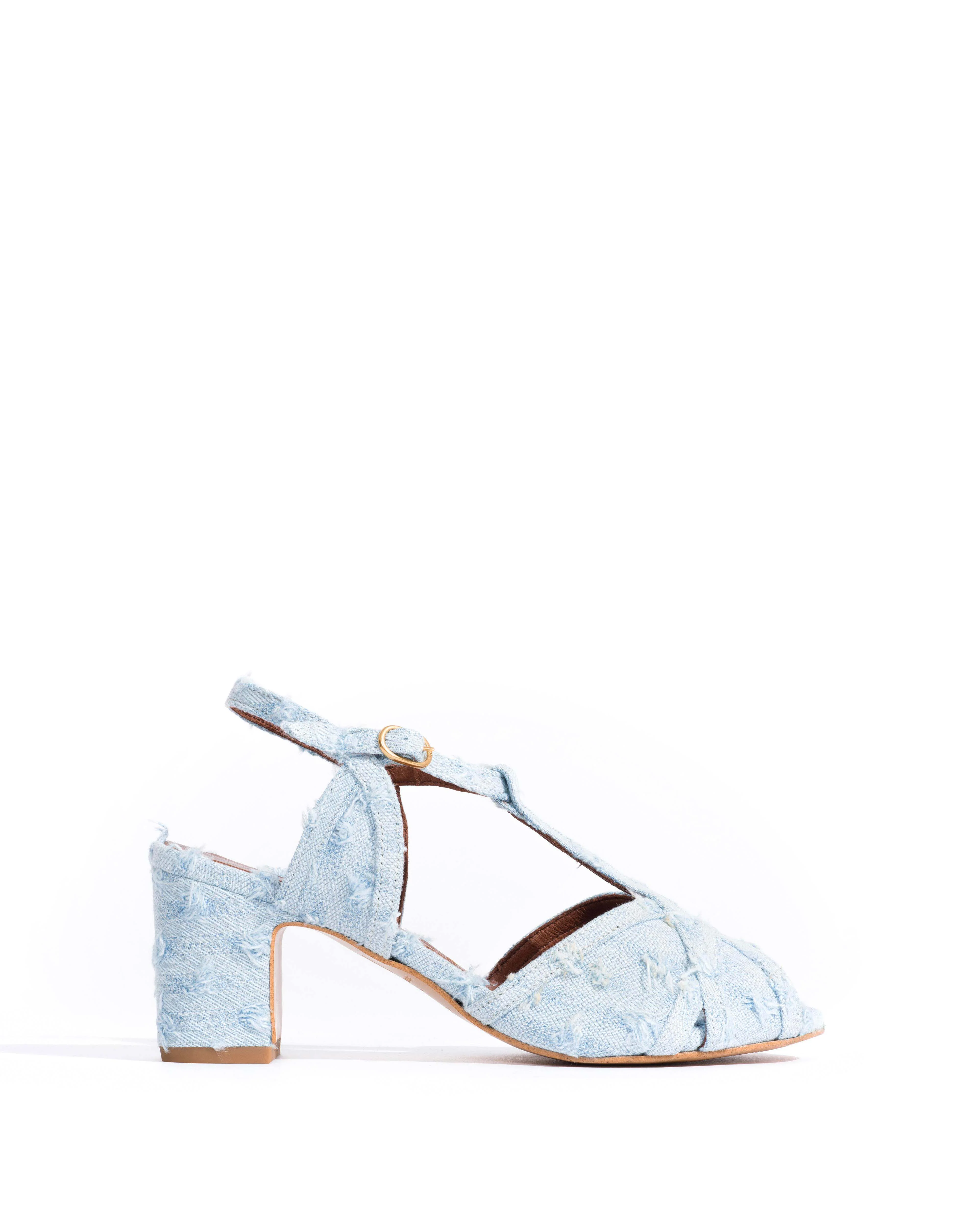 Therese 55 Denim Distressed washed blue