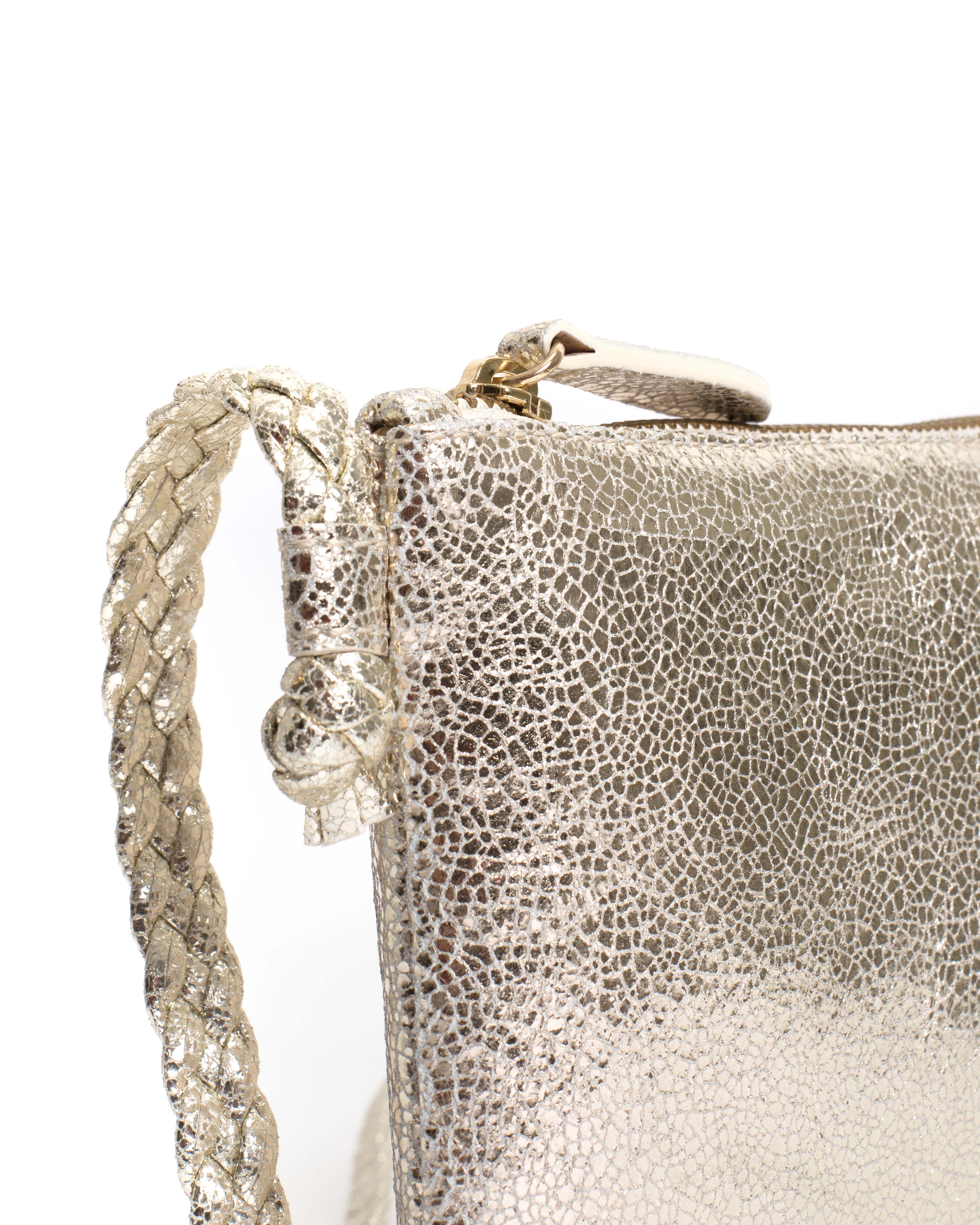 Thinna clutch Crackled metallic goat Champagne - Image 4