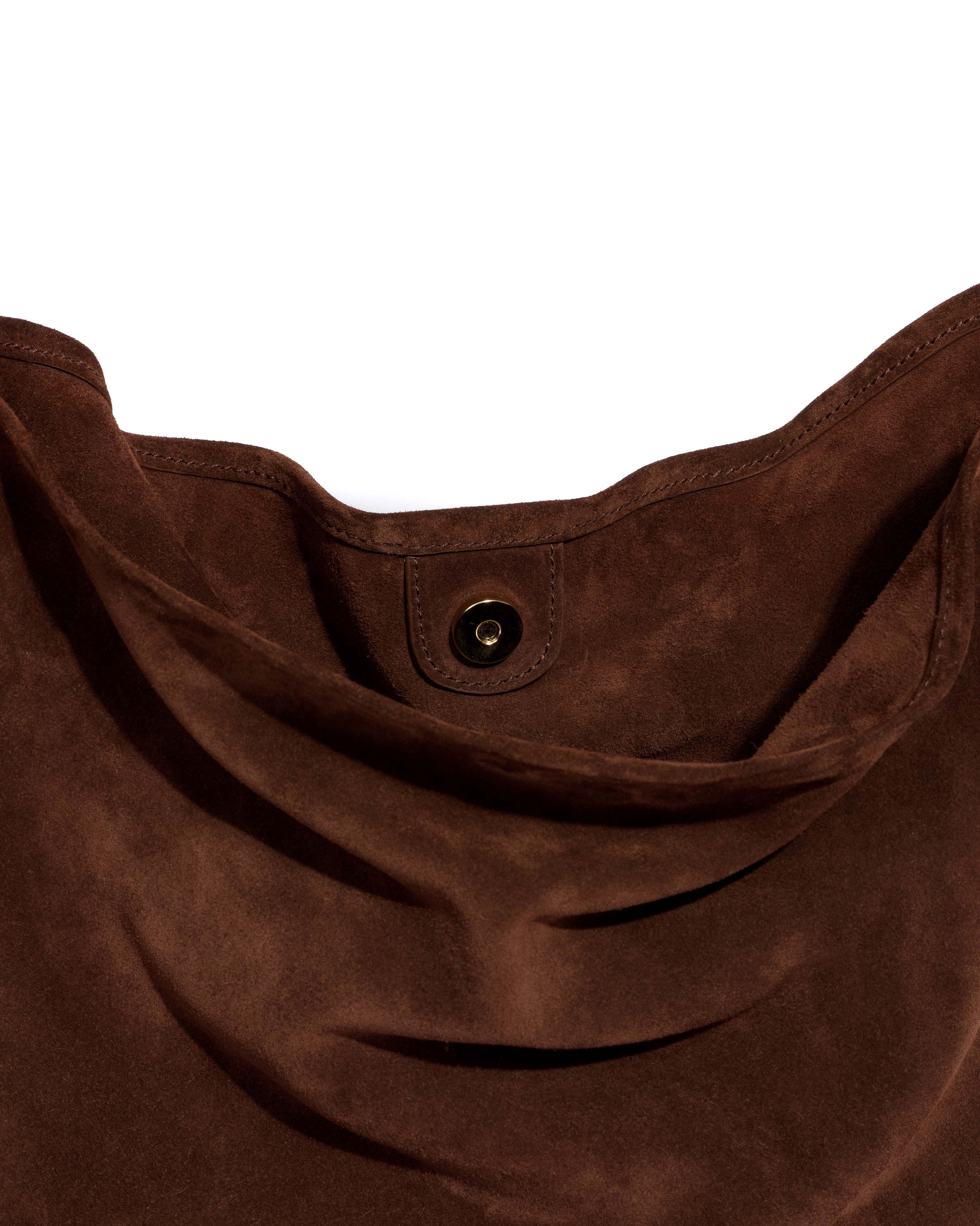 Versa slouchy everyday bag Calf suede Chocolate - Image 5