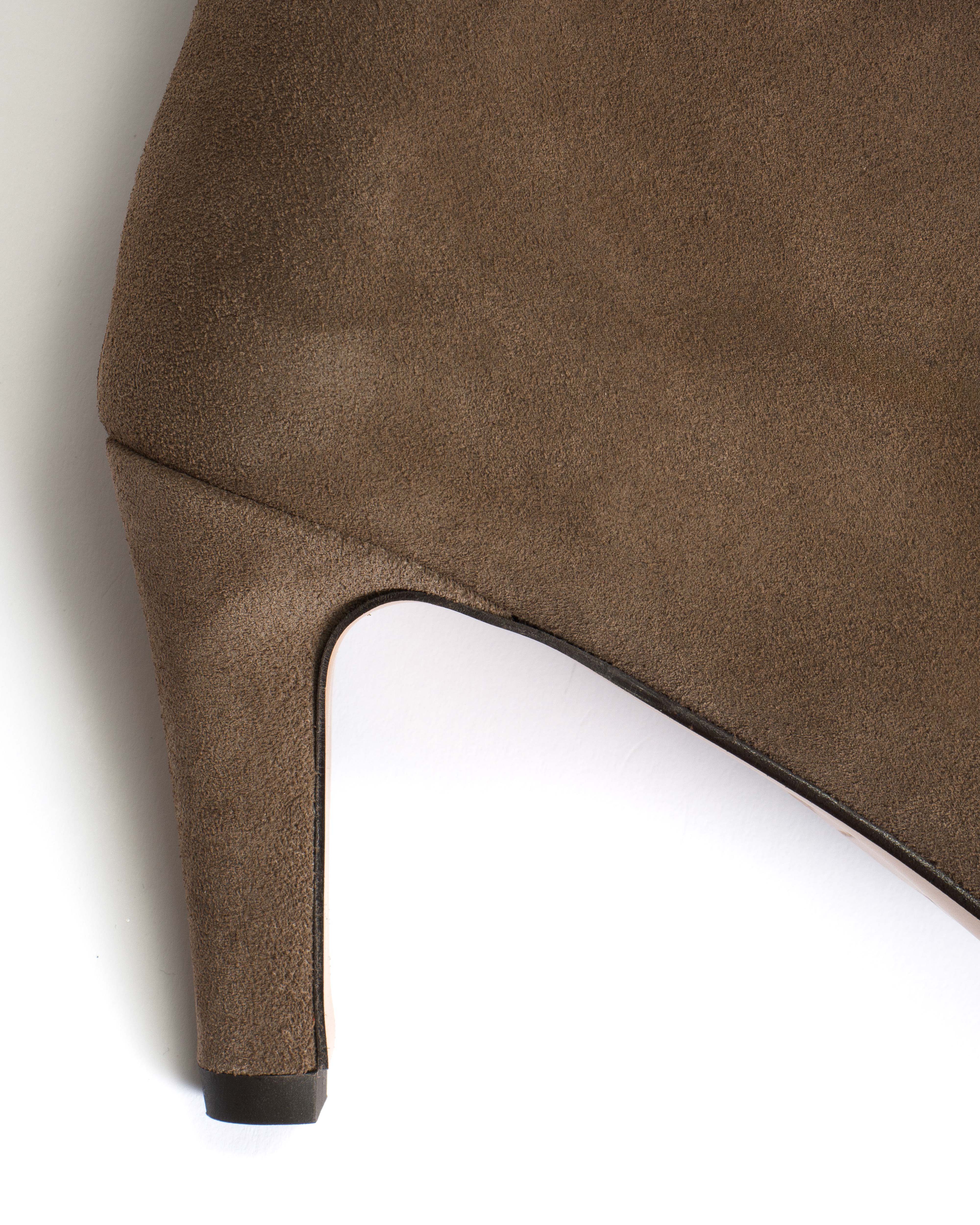 Vully 75 stiletto Calf suede Dark taupe - Image 8